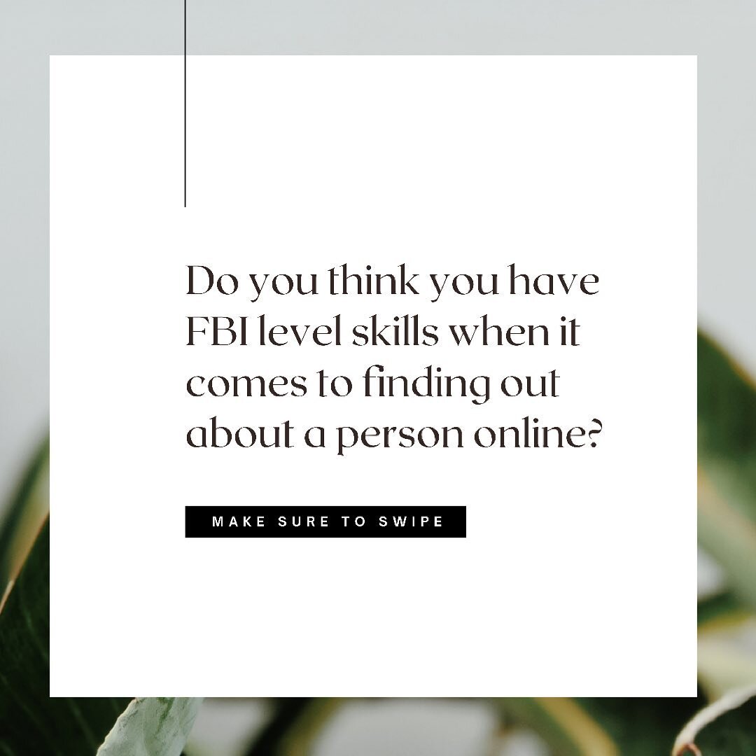 Do you have FBI level digging skills when it comes to finding out about a person online ? 

Swipe to see why I ask 🕵🏾&zwj;♀️

Like, comment, and share if you found this helpful and be sure to click the link in my bio to book a FREE call if you woul