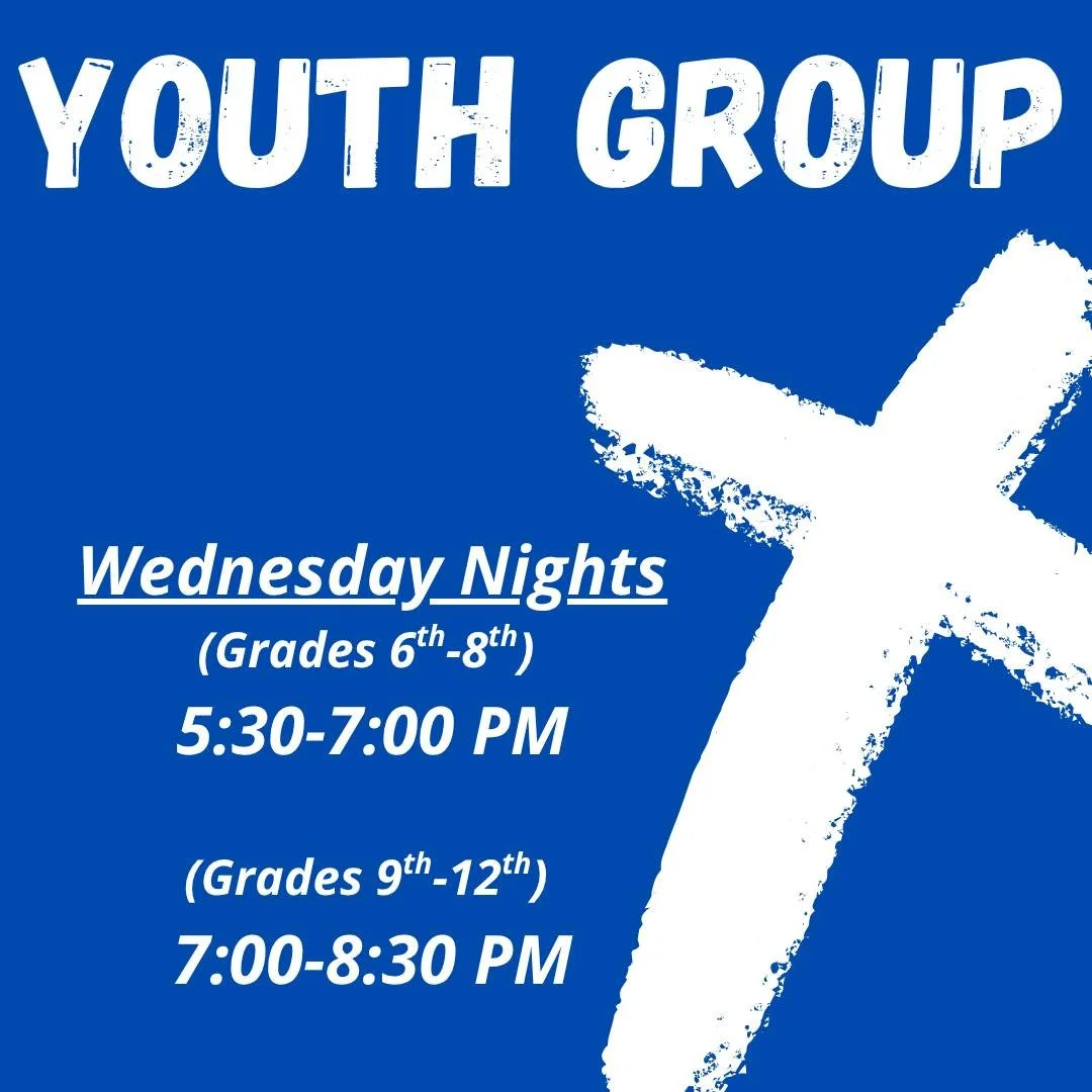 Come for Youth Group this Wednesday! Junior High is during Bridge Builders and Senior High is following from 7:00 - 8:30 pm!