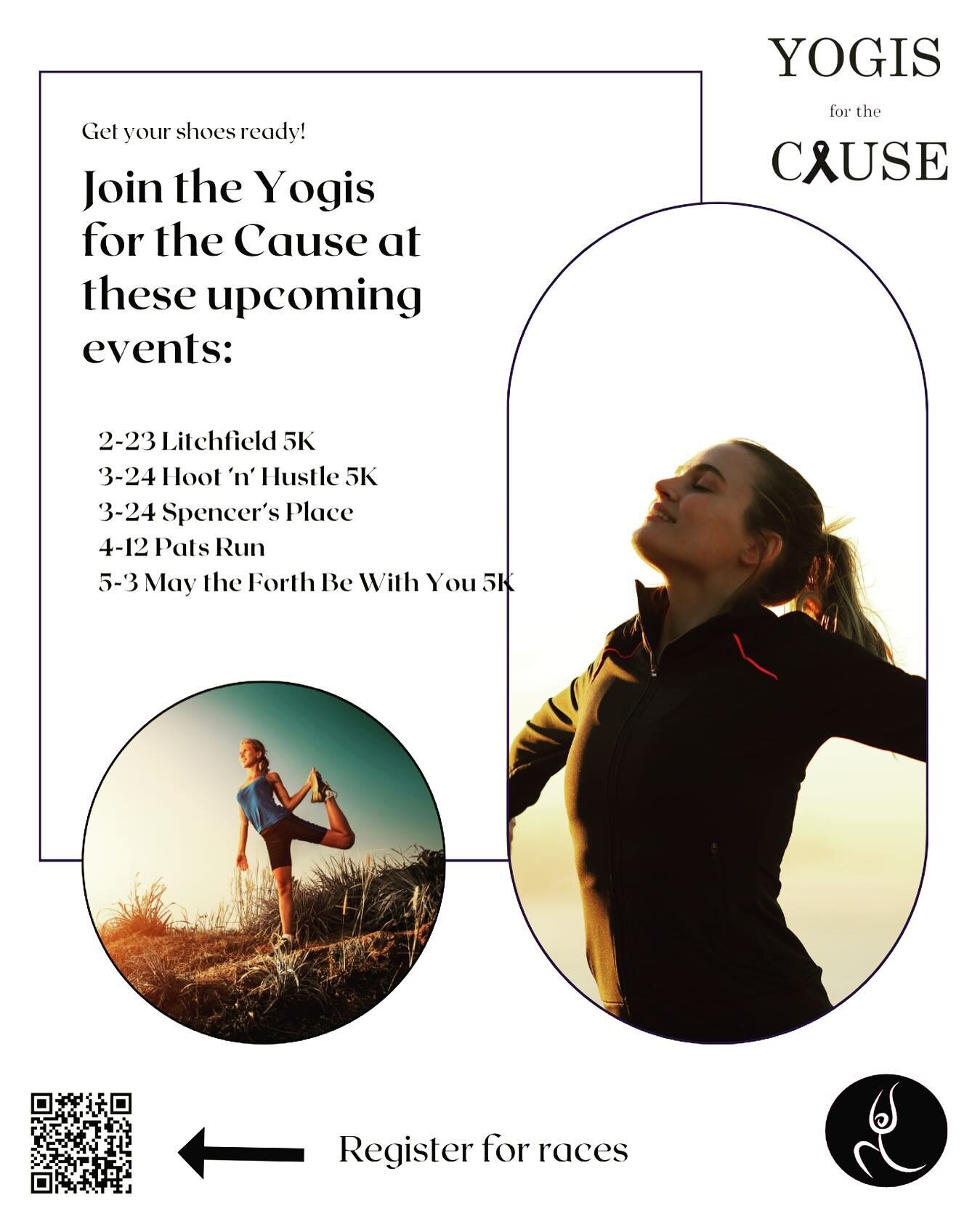 Join the Yogis for the Cause at some of the upcoming races and events.