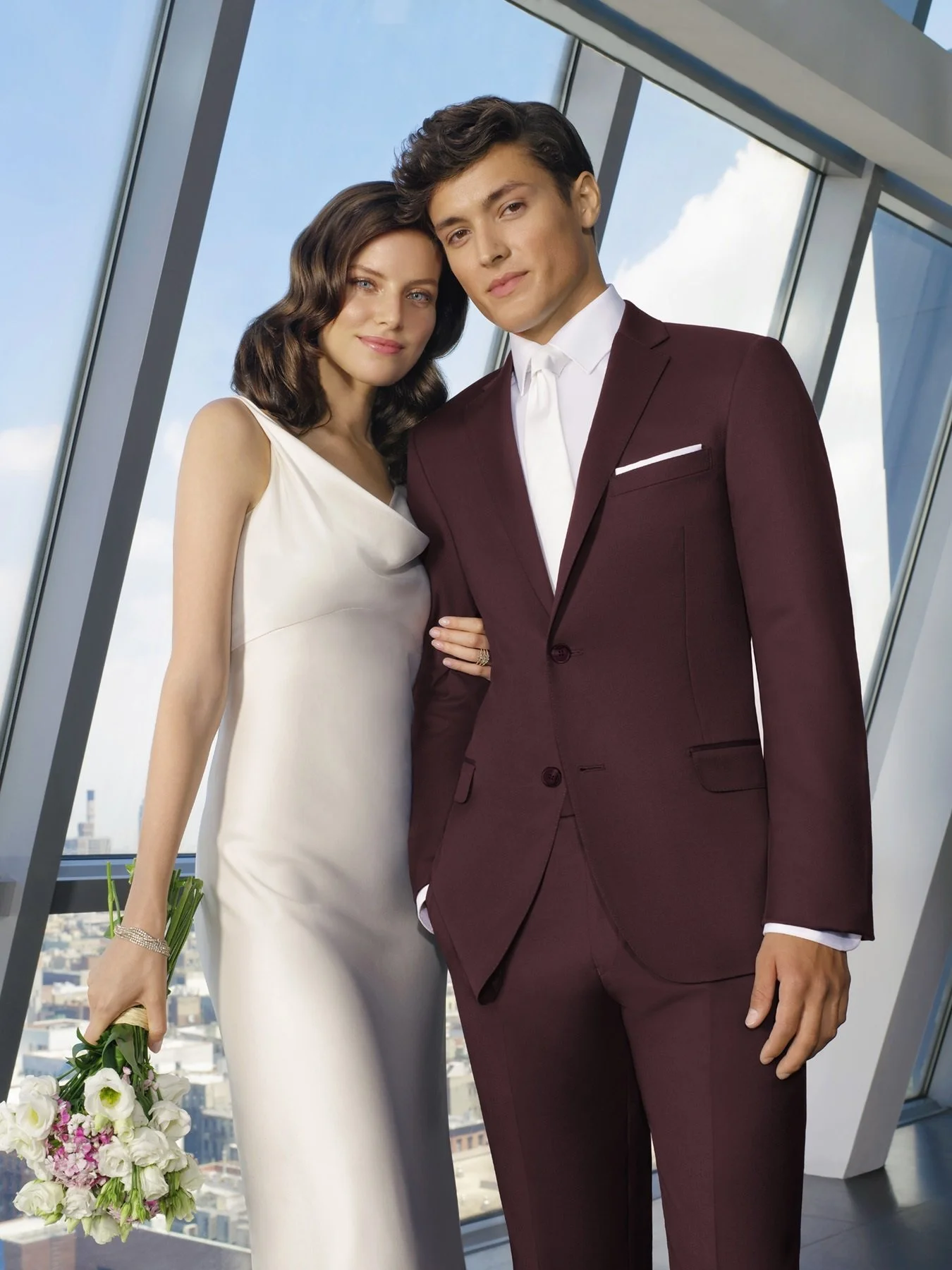 Burgundy Wedding Suit By Ike Behar.jpeg