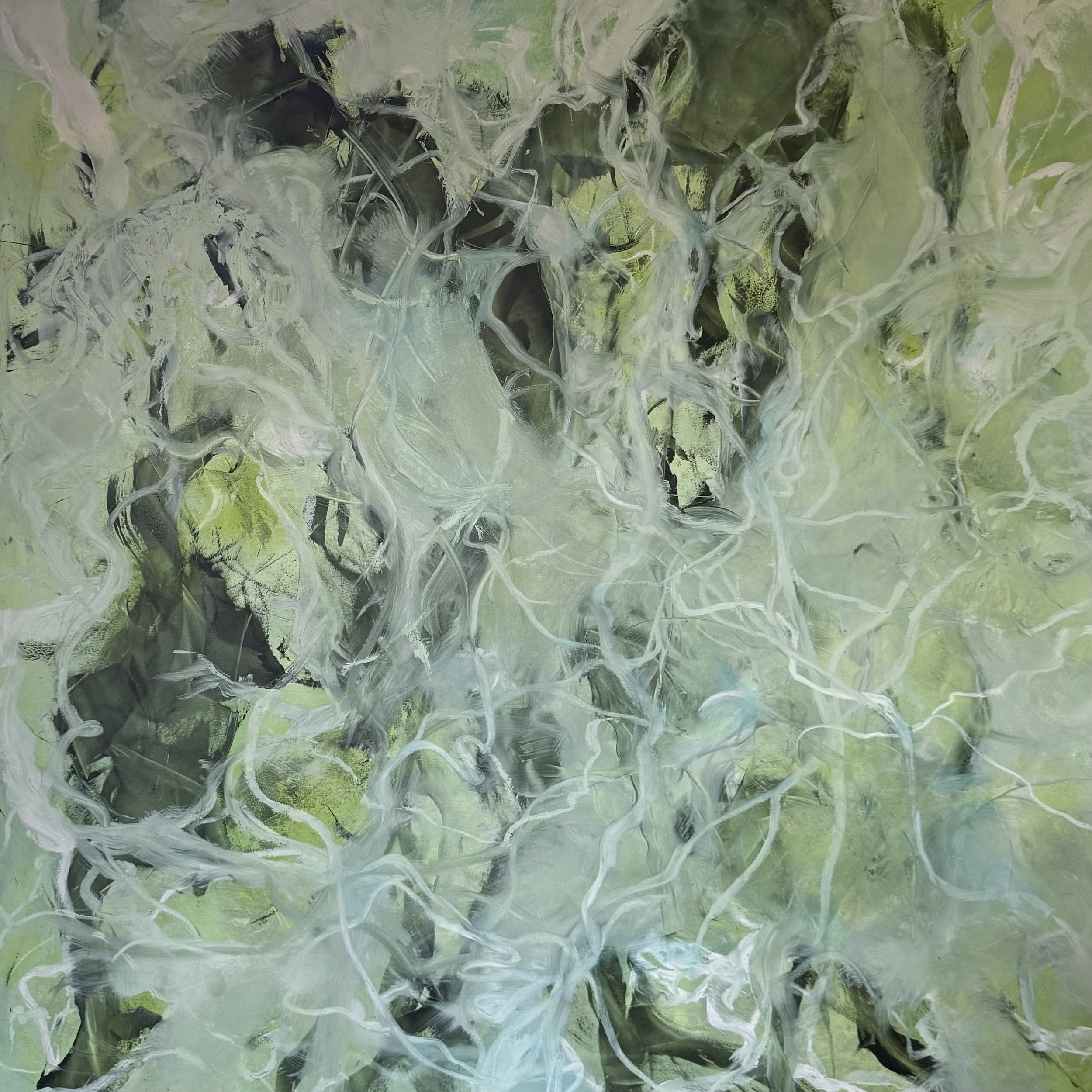 Middle Story, oil on panel, 36" x 36" x 2"