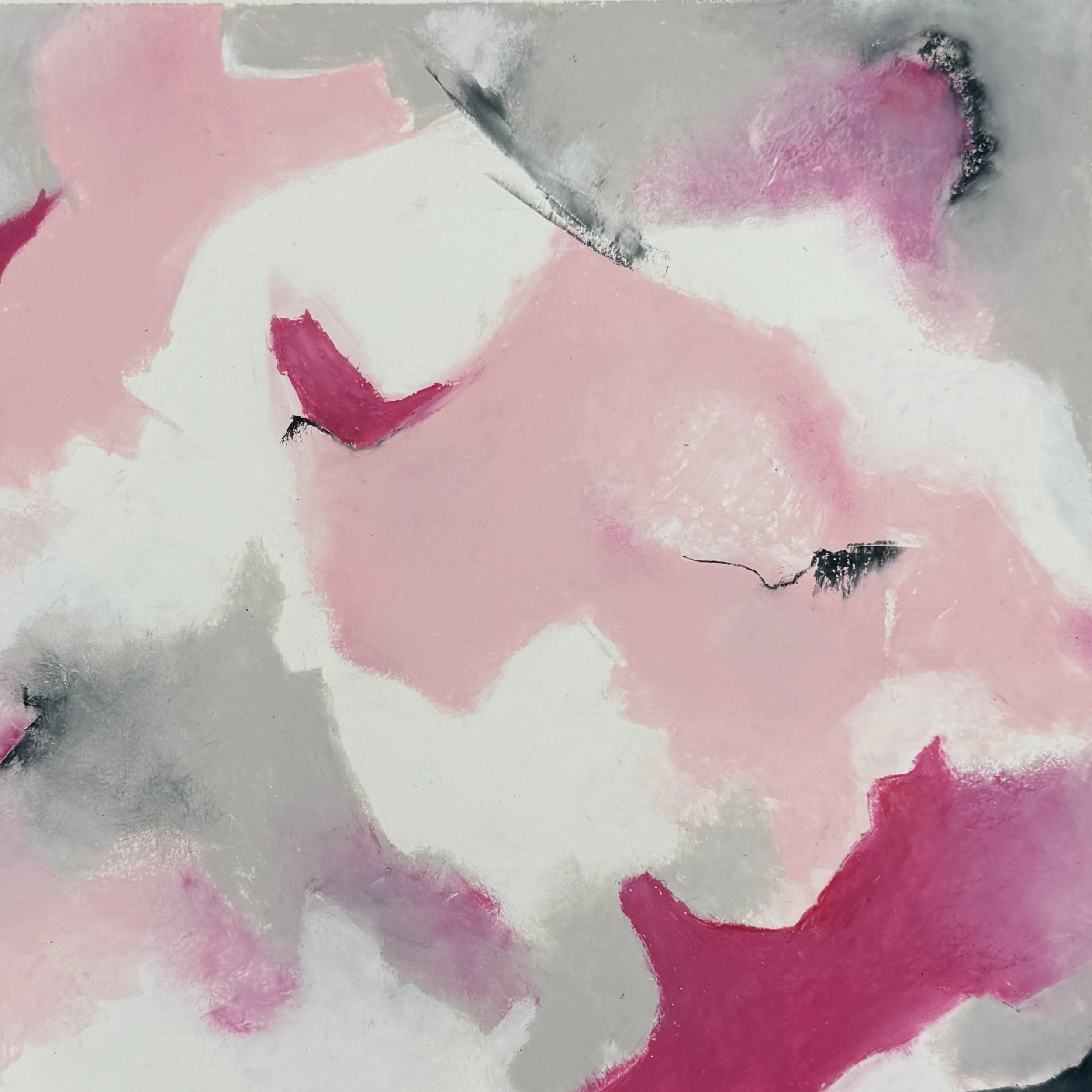 Heart of the Conversation, 15" x 15", oil pastel on paper