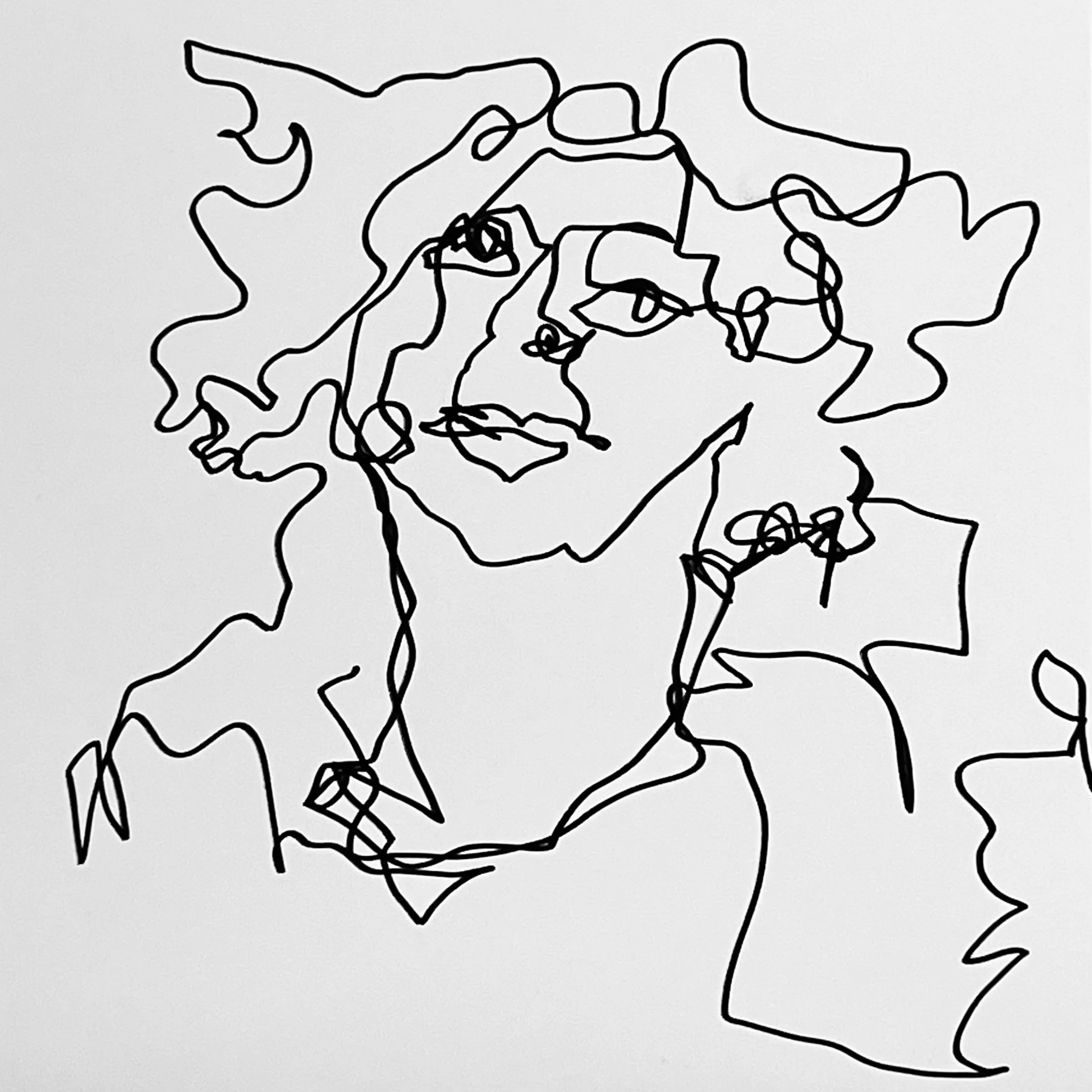 Many Shades #1, 12" x 12", ink on paper