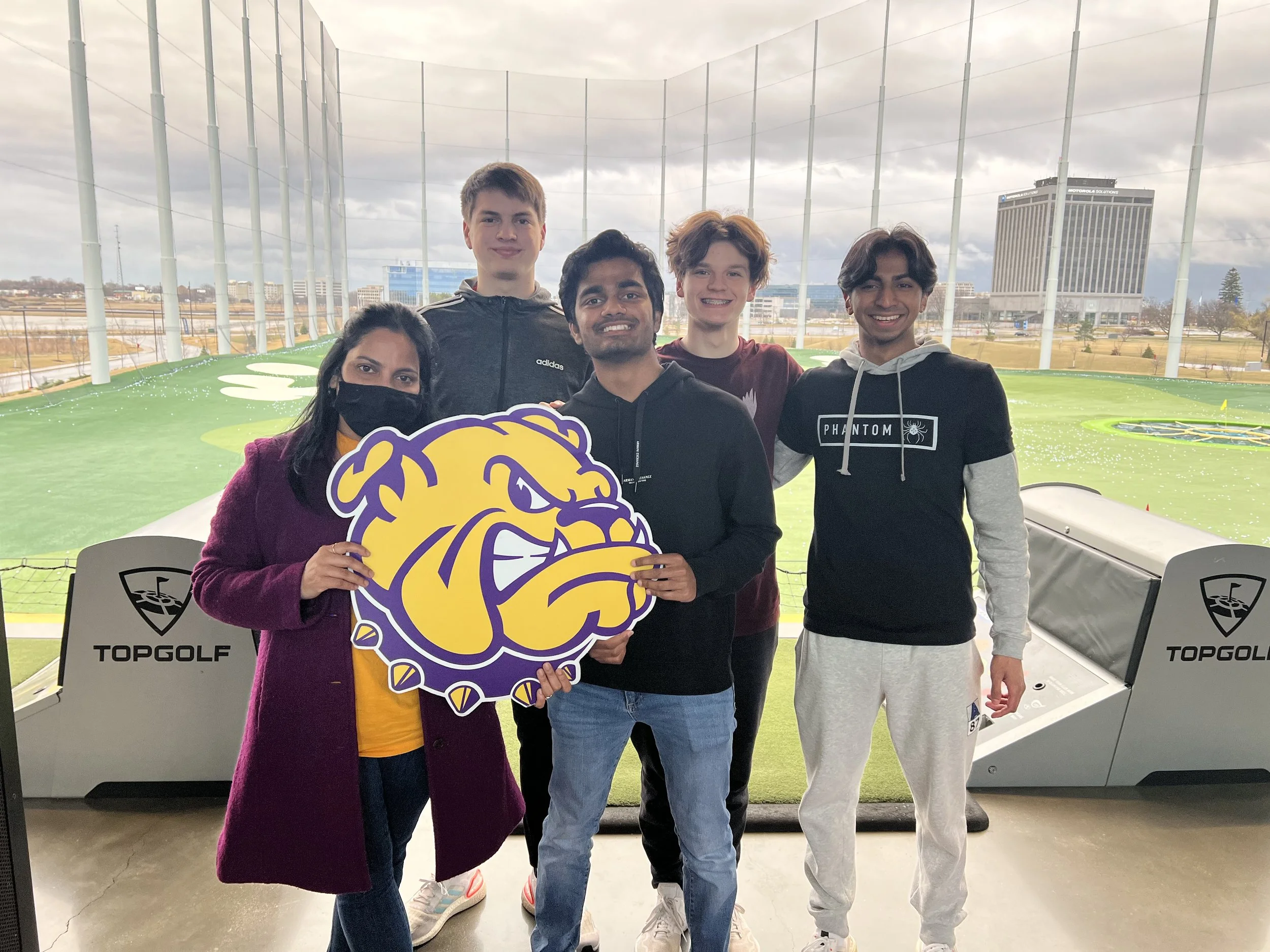 Business professor with potential students