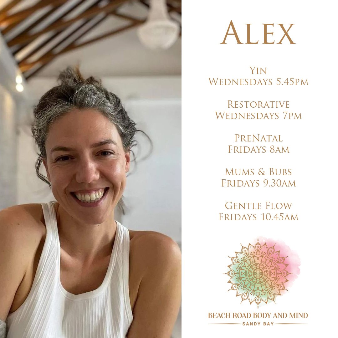 Hello everyone! Meet Alex, Alex specialises in female health yoga, pre and postnatal care, vinyasa flow, and restorative classes. Alex is a Yoga Alliance certified teacher, having completed 500+ hours of teacher training in Australia and overseas. Si