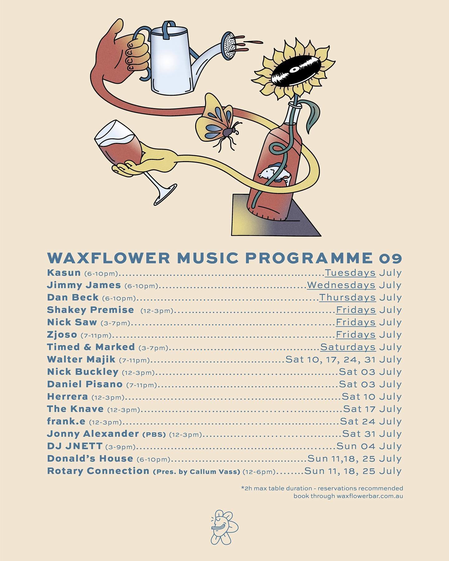 A flower of wax for @waxflowerbar. Party on Melbourne🌻 
.
.
.
.
.
#illustration #design #graphicdesign #art #artist #poster #posterdesign #music #musicposter #wine #wineposter