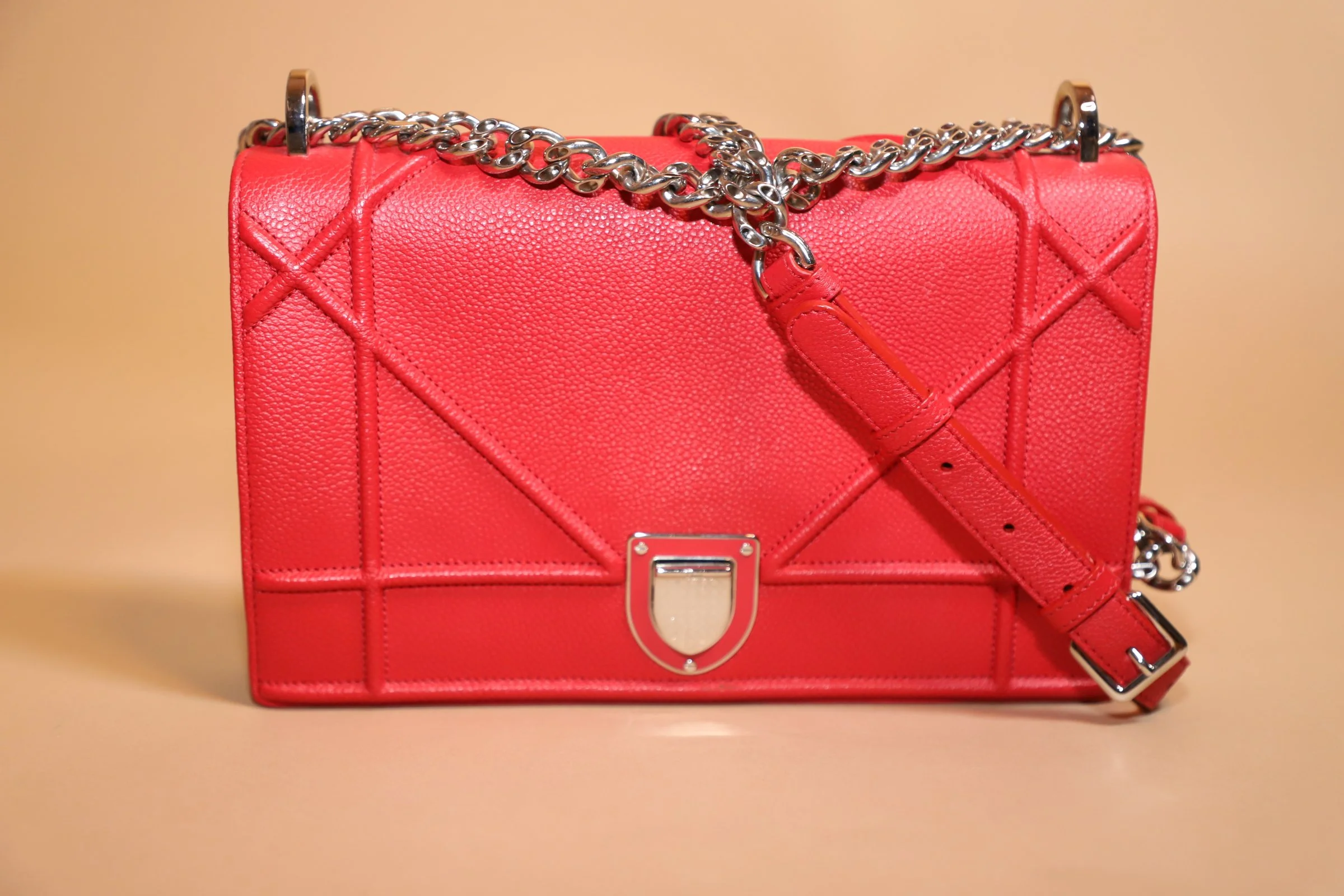 Christian Dior Red Diorama Flap Bag