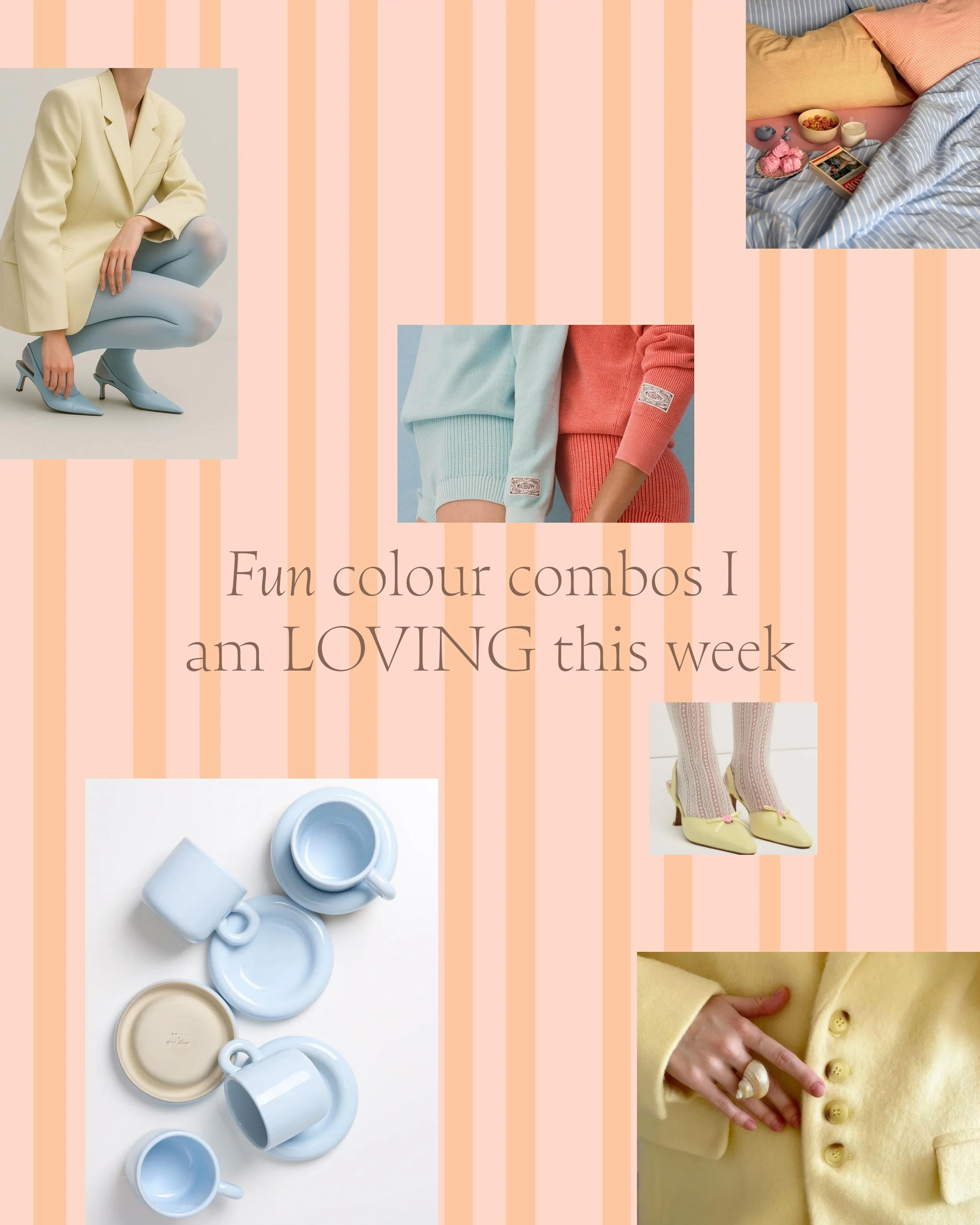 It is true that I have a deep love for colour. I love putting unexpected colours together! Which pair is your favourite?

*All images taken from Pinterest