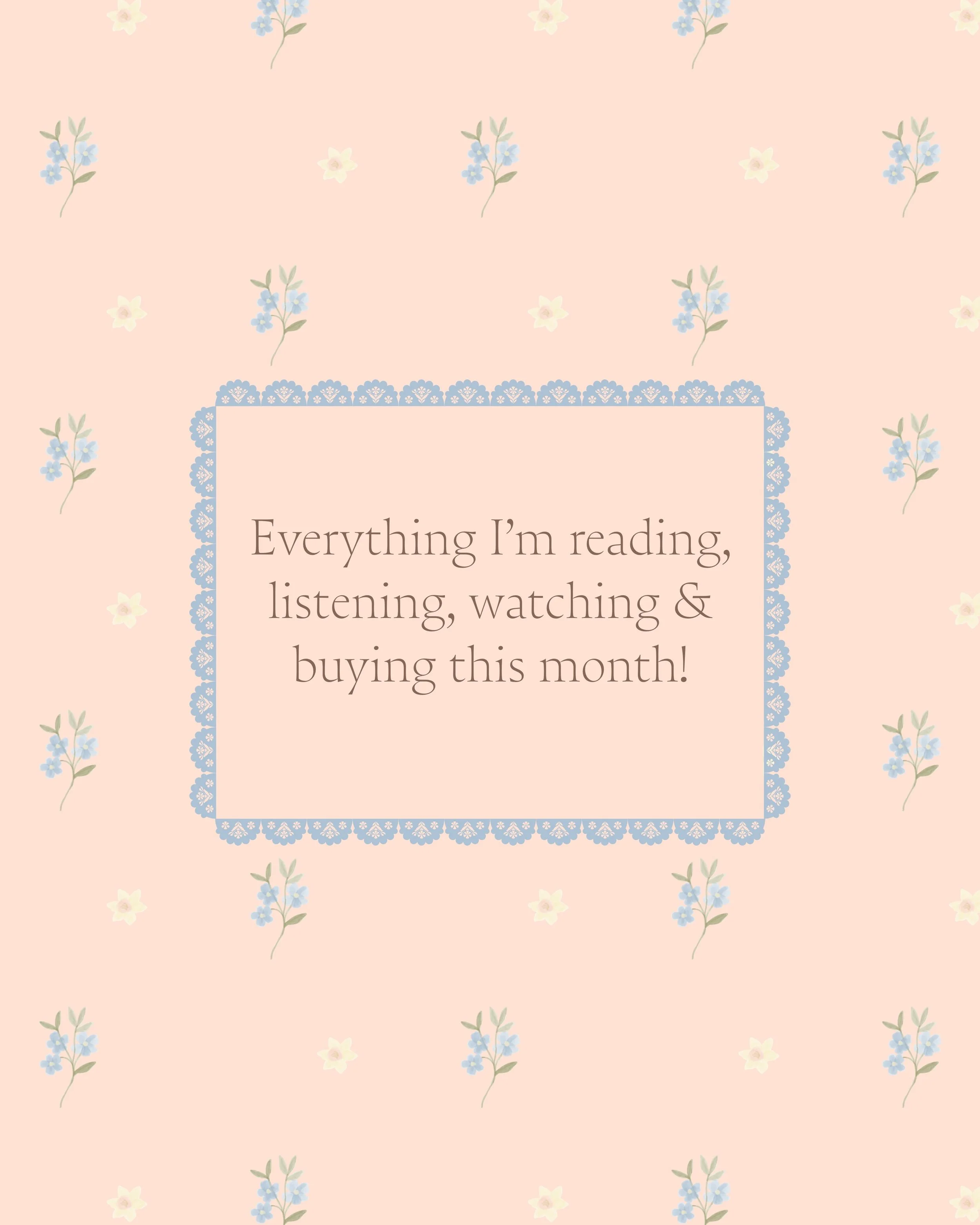 Everything I&rsquo;m consuming this month ✨

Reading: The love hypothesis. Wanted to read this before watching the movie! A light hearted and easy read. 

Listening to: @beyondthebump.podcast is always my go to. Listen religiously each week!

Watchin
