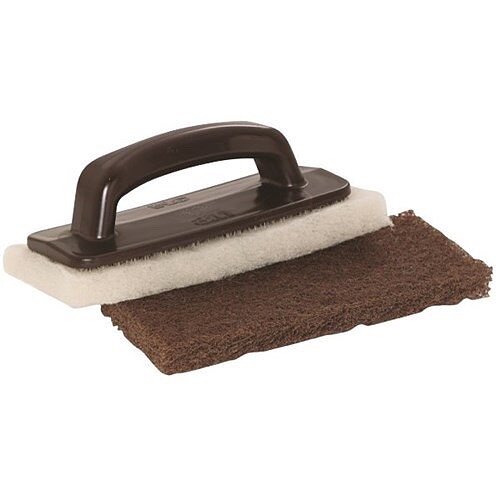 3M Doodlebug
 
Doodlebug Pads are designed for tough jobs and can clean heavily soiled hard surfaces such as teak decks when used with appropriate cleaning products

National Marine Pacific stock  cleaning pad holders , brown , white and blue pads.