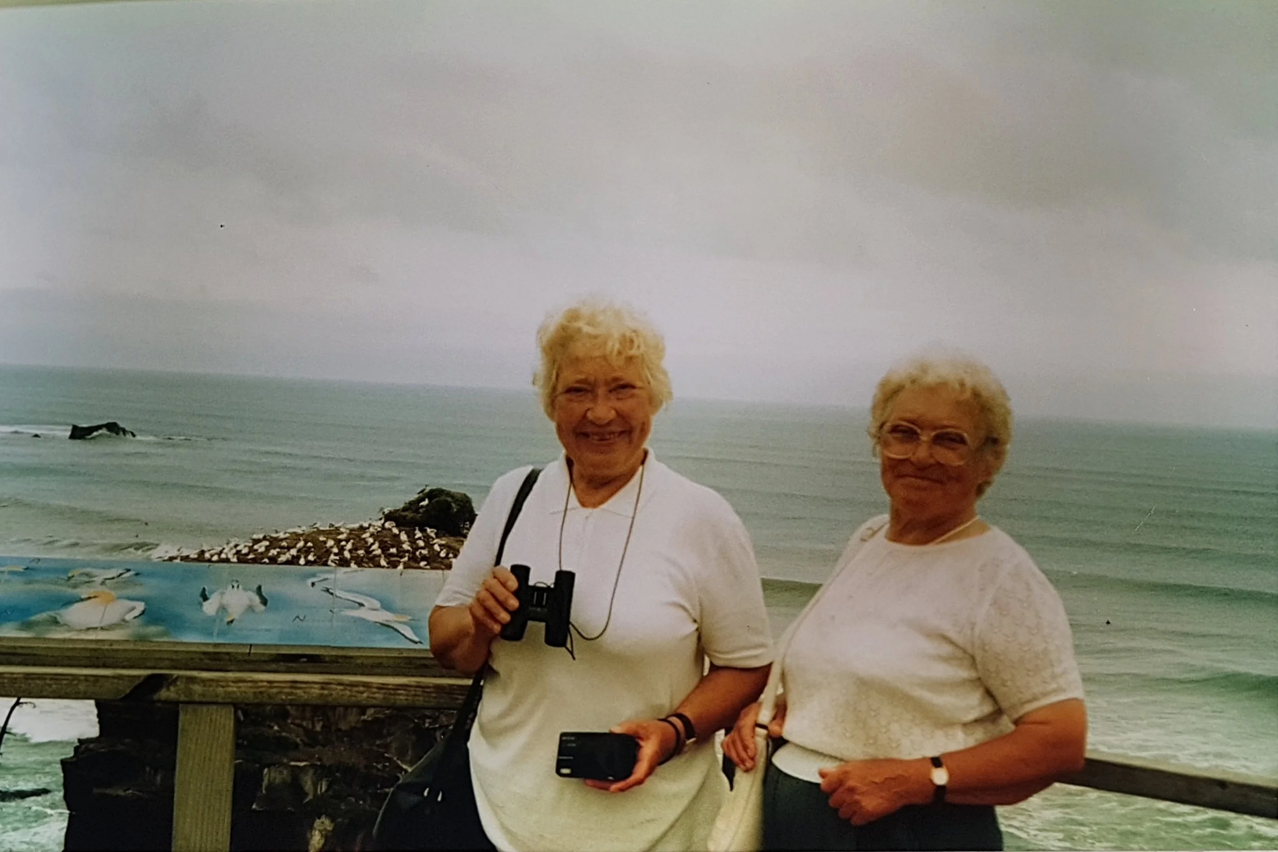 dorothy and enid at murawai.jpg