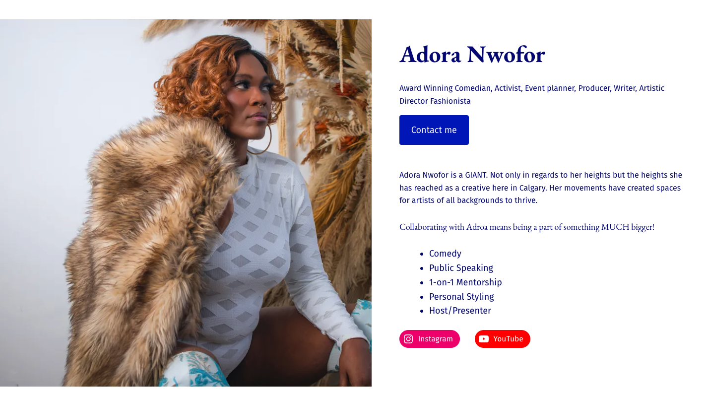 Image of Adora Nwofor a Black Comedian based in Calgary Alberta during her 2022 Birthday photoshoot photos by Onyie Ekene-Obi