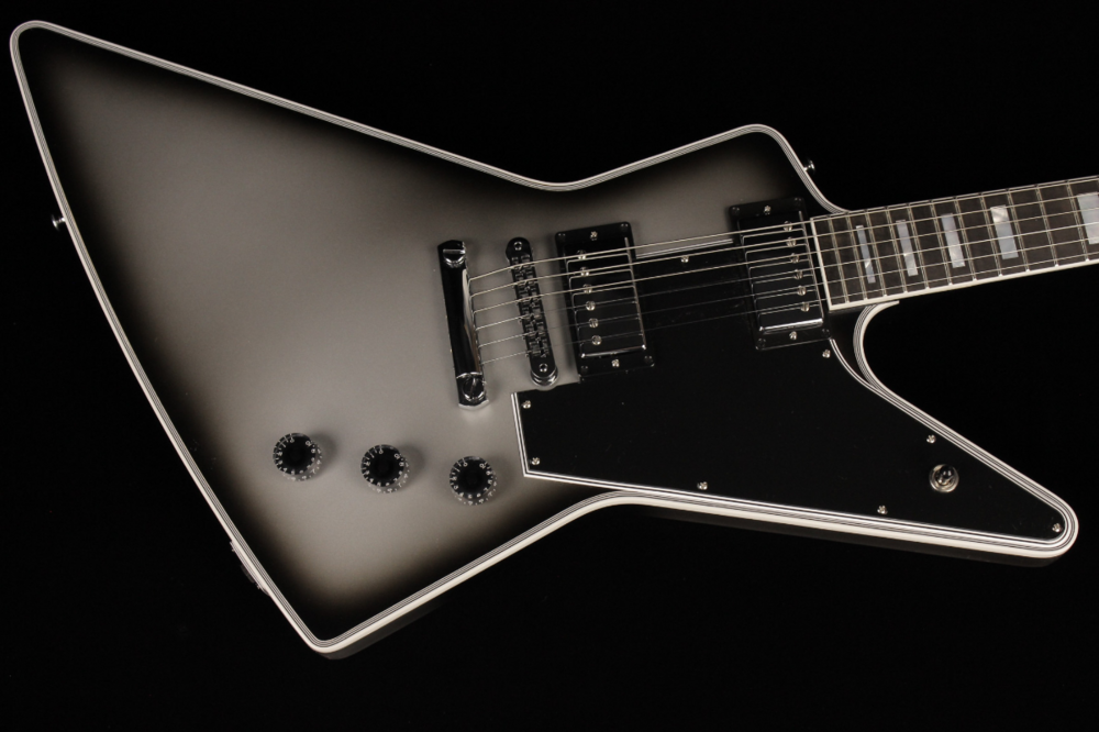 Sliverbust Explorer Custom w Ebony fingerboard, Stainless Steel