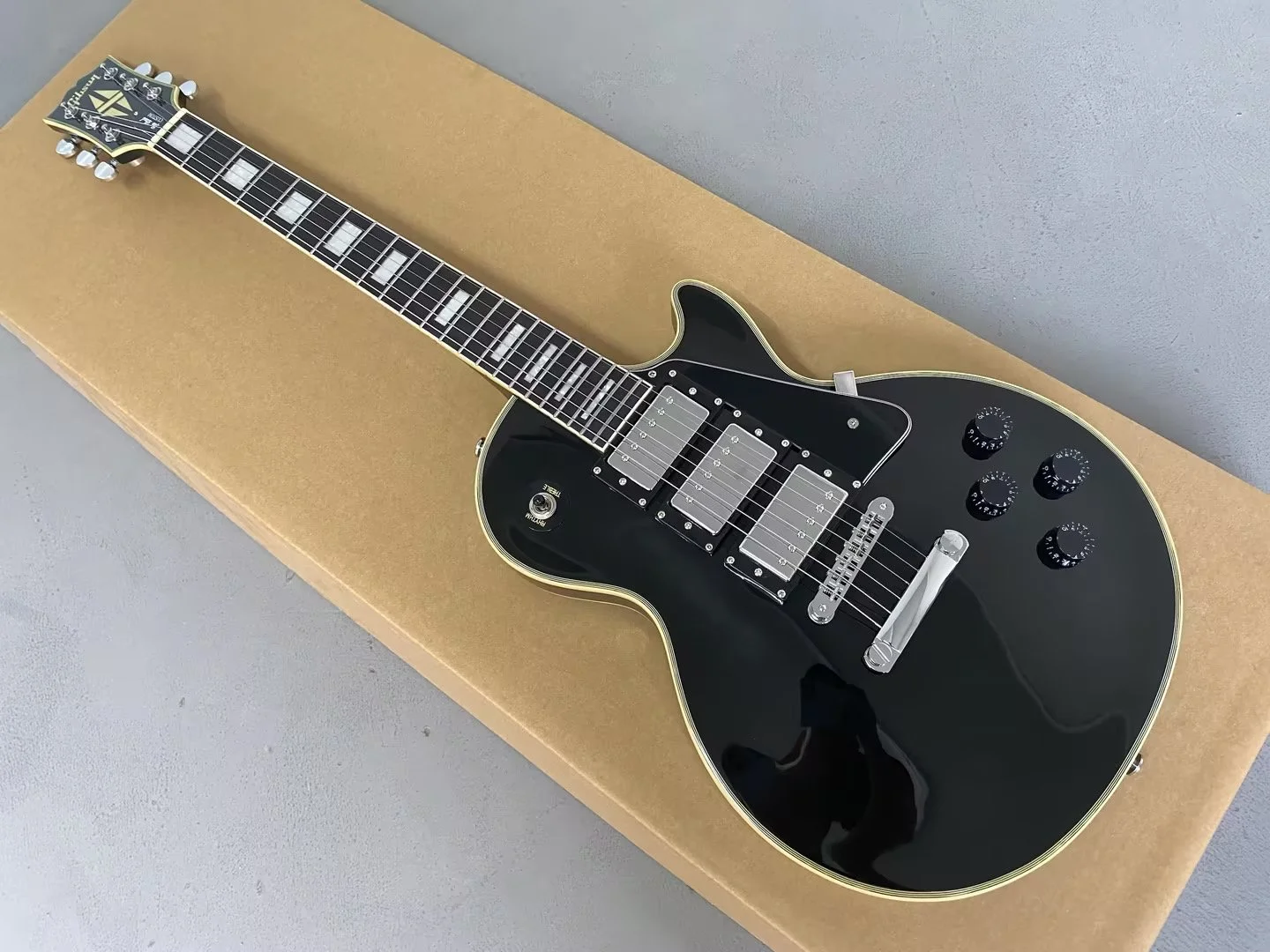 New LP Black Beauty Electric Guitar w Stainless Steel frets with ball ends, Nashville TOM Bridge, Bone nut