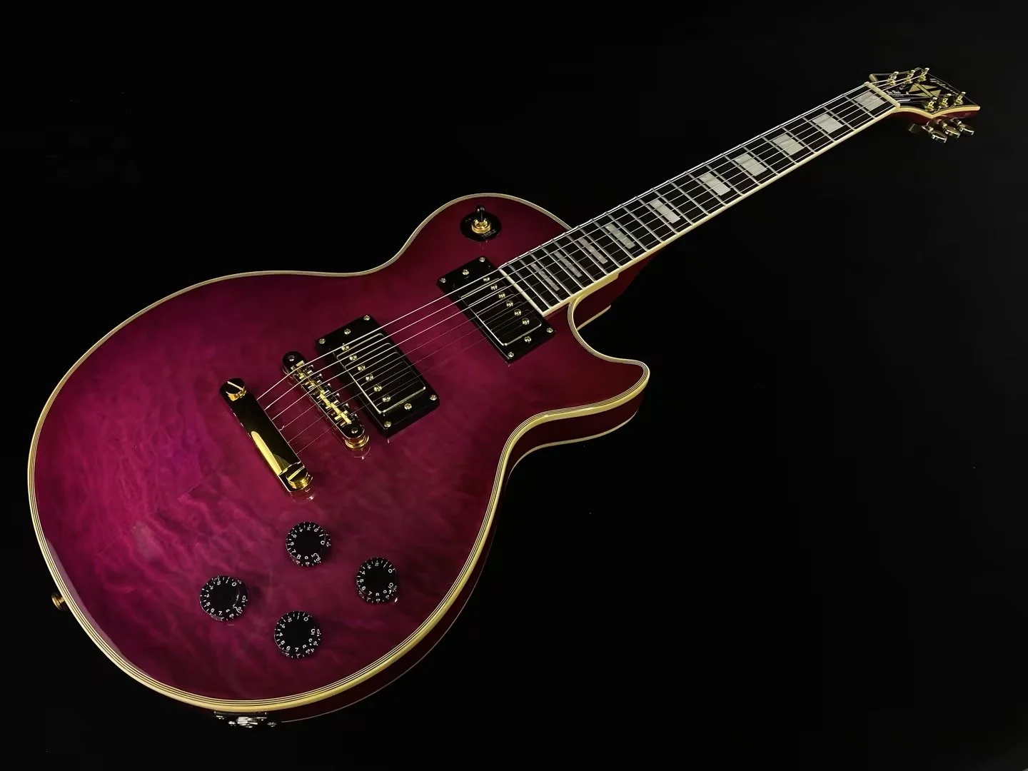 New Luxury Purple LP Custom Electric Guitar w 5A Quilted maple top  Ebony fingerboard, Frets nibs, Nashville TOM Bridge