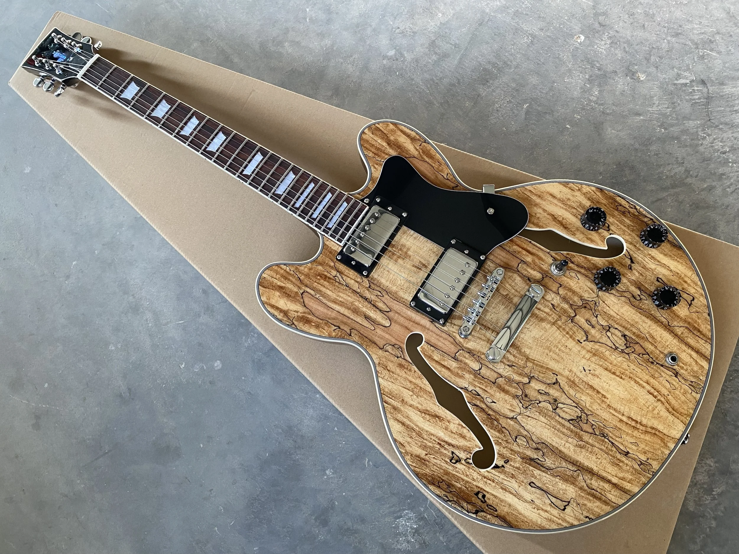 New Bad Cat Jazz Semi-hollow Nature Spalted Maple Electric Guitar