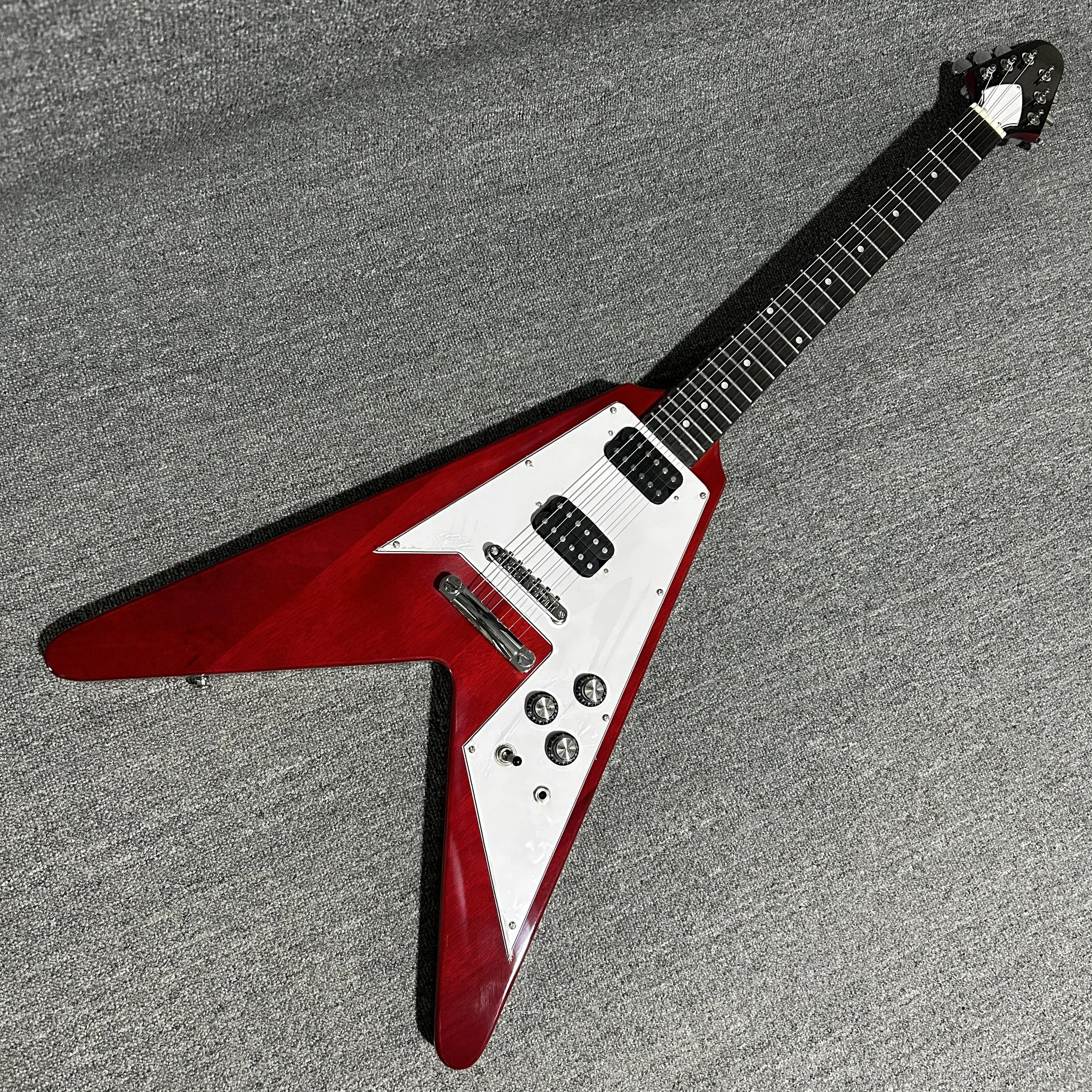 New Flying V Cherry Red Electric Guitar