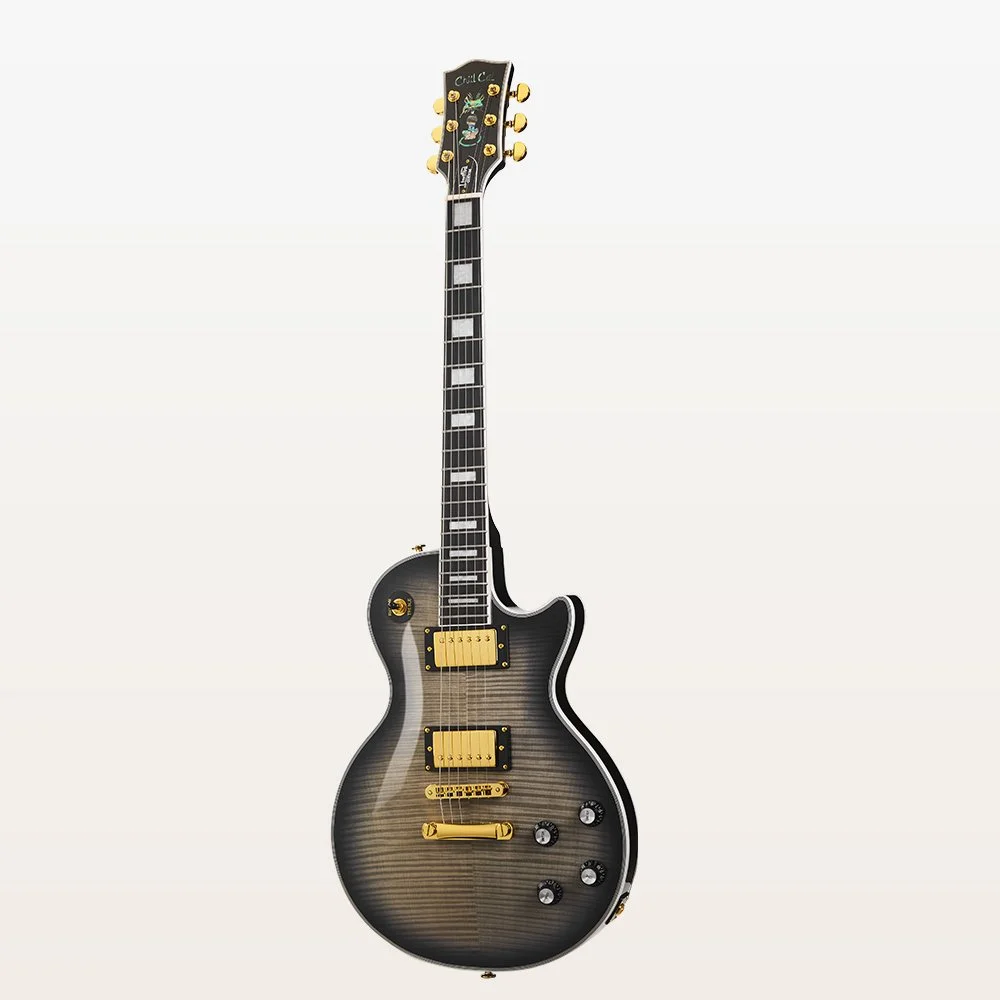 Chill Cat Mod Shop Transparent Ebony Burst Electric Guitar