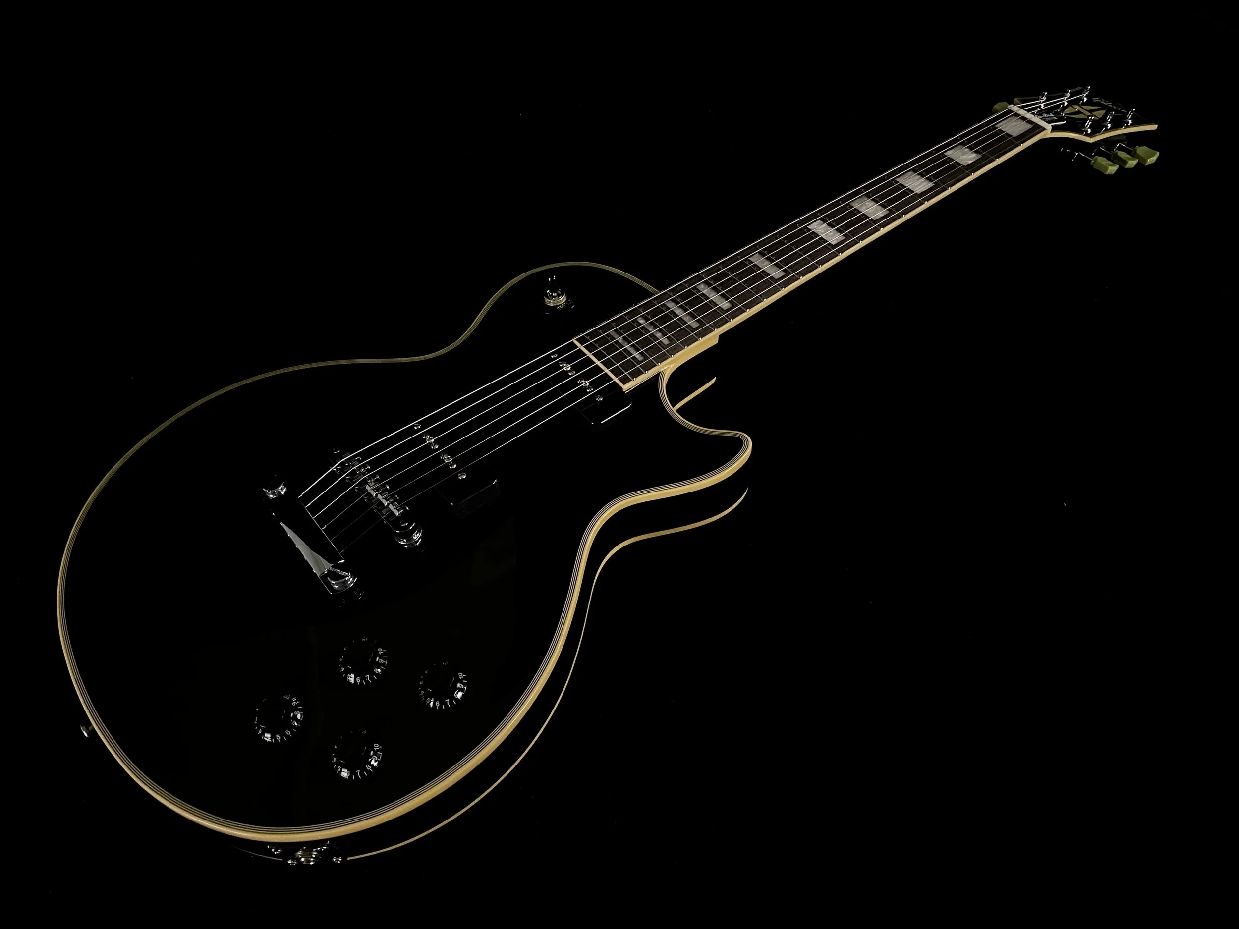 New Custom Black Beauty Electric Guitar w P90s pickups, Stainless Steel frets with ball ends, Nashville TOM Bridge, Bone nut