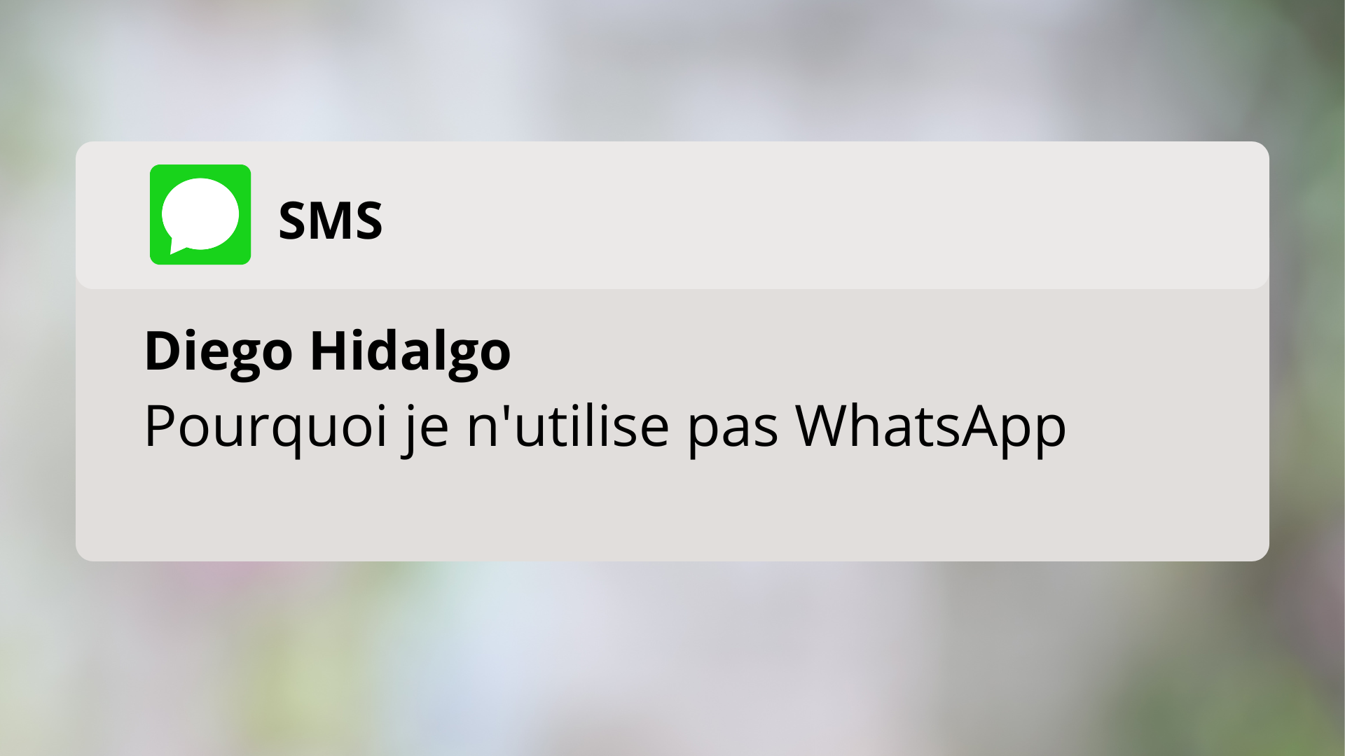 Pourquoi je ne suis pas sur WhatsApp — Diego Hidalgo