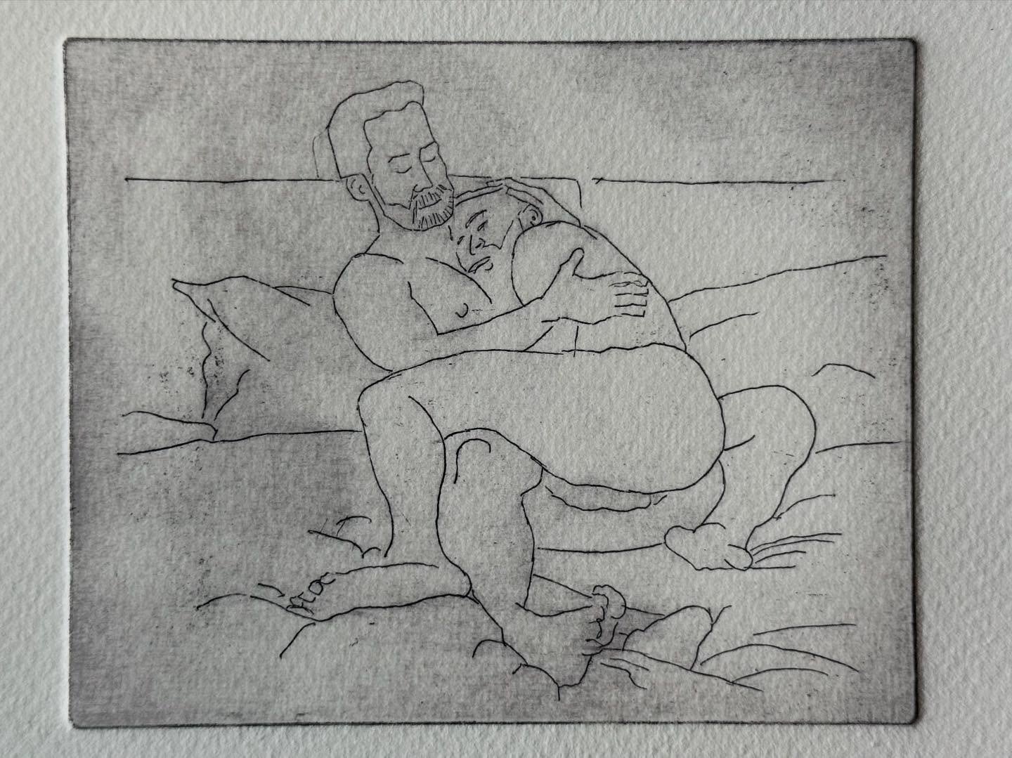 Heaven I (etching). Small Intaglio etching. 10 x 12.5cm. #intaglio #etching #printmaking