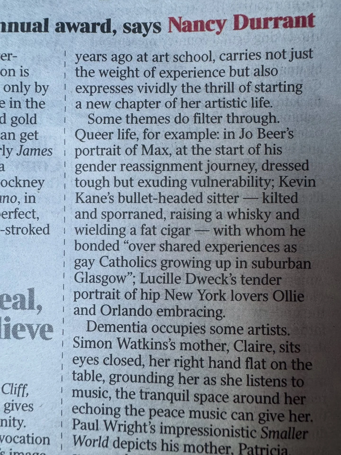 Quite tickled to be in The Times yesterday. My sitter, @iamallanmck , not so tickled with the rather unnecessary baldist comment by @nancydurrant 🤭