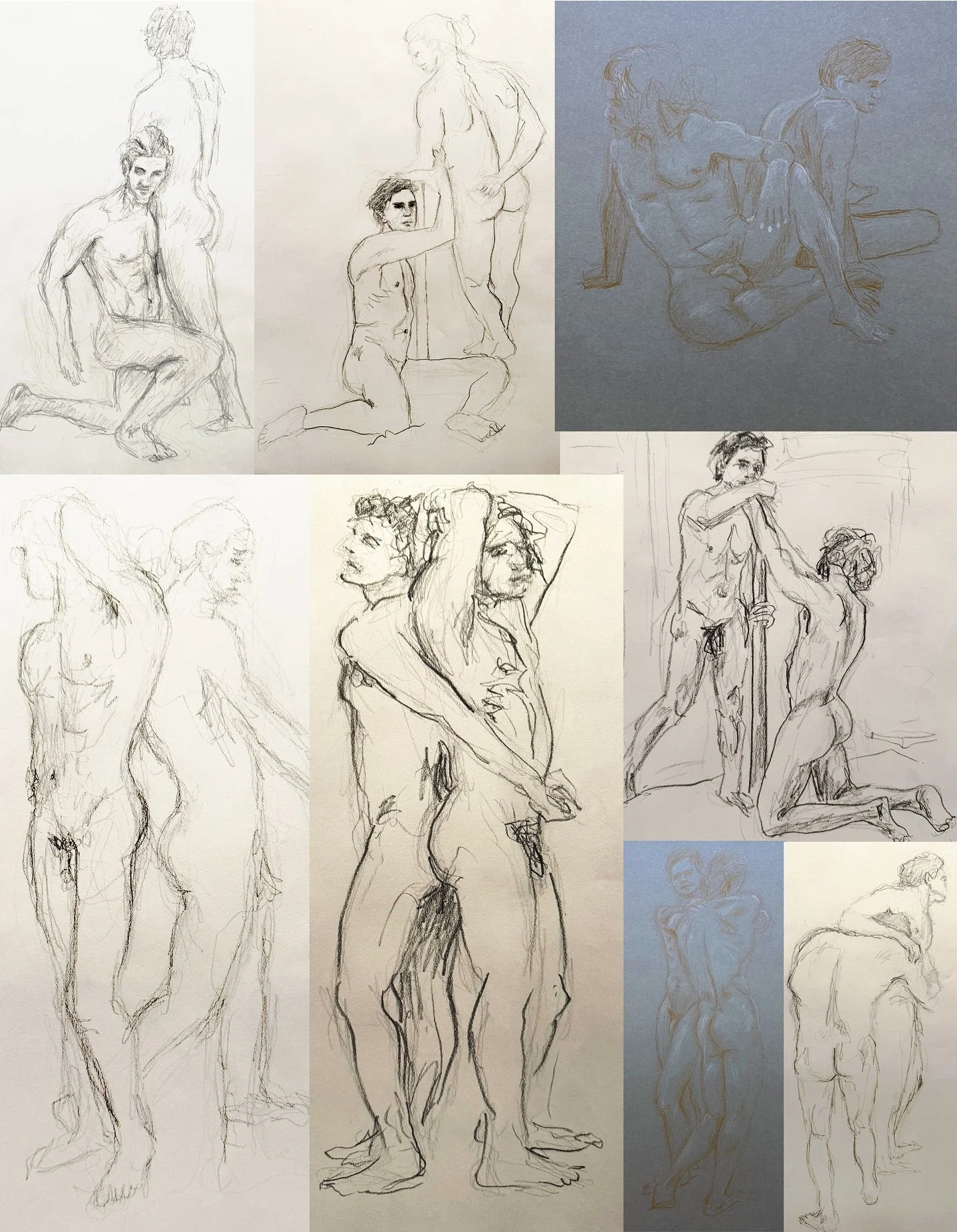 A lovely relaxing day drawing organised by @adelewagstaff.artist at Brompton Oratory, with visiting Italian models @giuseppeclaudio_theartmodel and @andrea.morani_lifemodel #lifedrawing