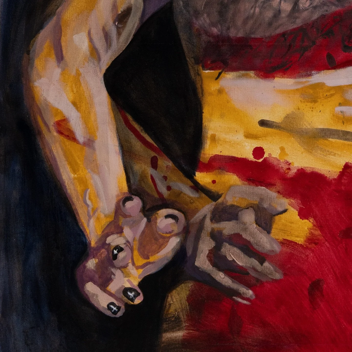 Detail of a recently completed painting which will be included in &ldquo;Uncultivated Gods&rdquo;. Any idea who is might be? Comment below.