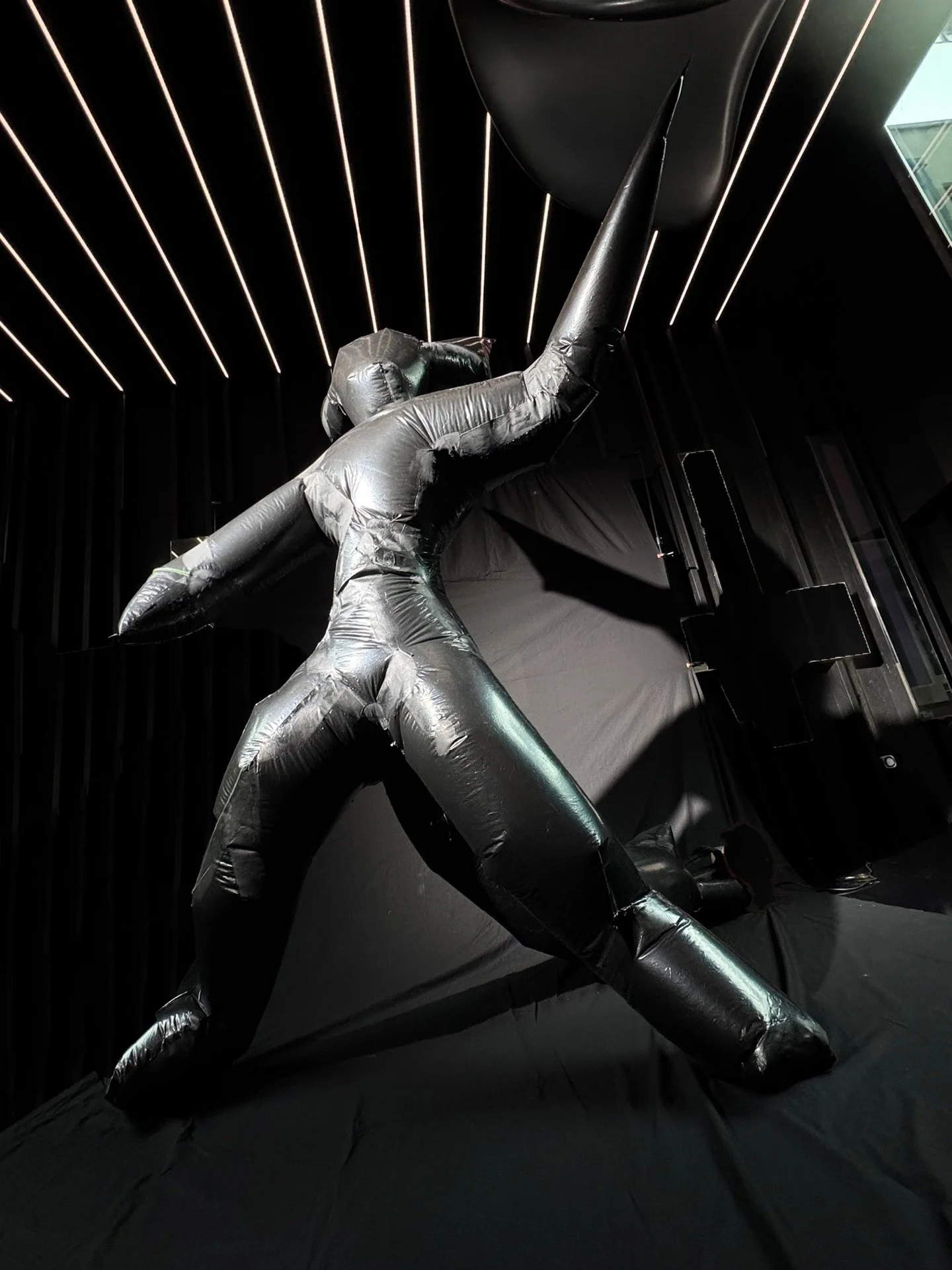 &ldquo;Mammy&rdquo;, nickname for Mammon, the god of wealth. Fabricated from bin bags and maintained with bondage tape, they (non-binary) towers above all and demands favours. Appearing as part of Uncultivated Gods at @hoxton_arches - previewing toni