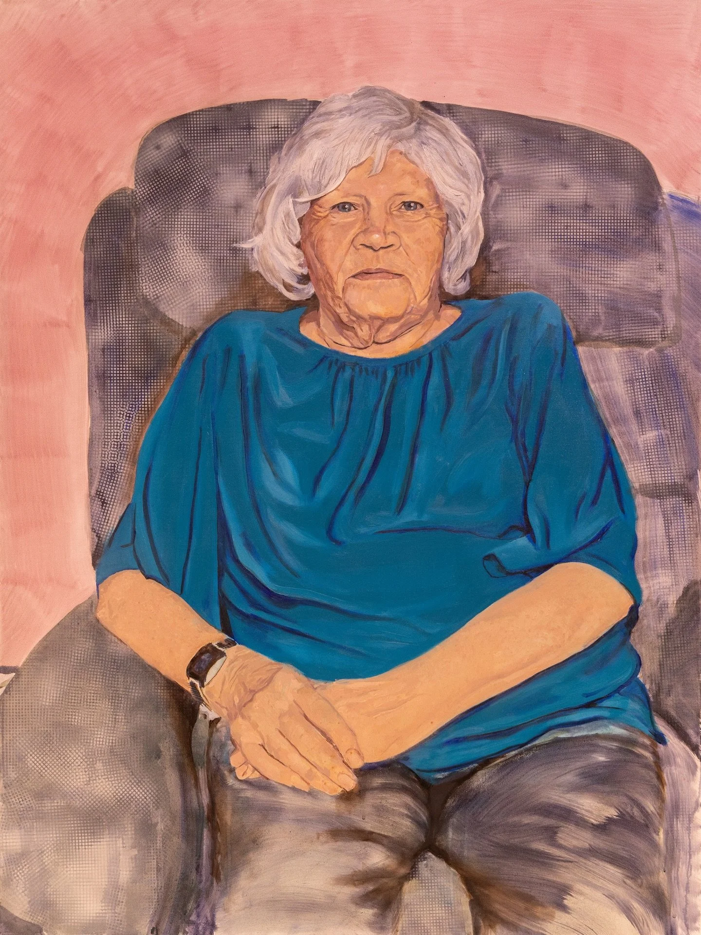 Mother I - oil and spray paint on canvas 91 x 122 cm #family