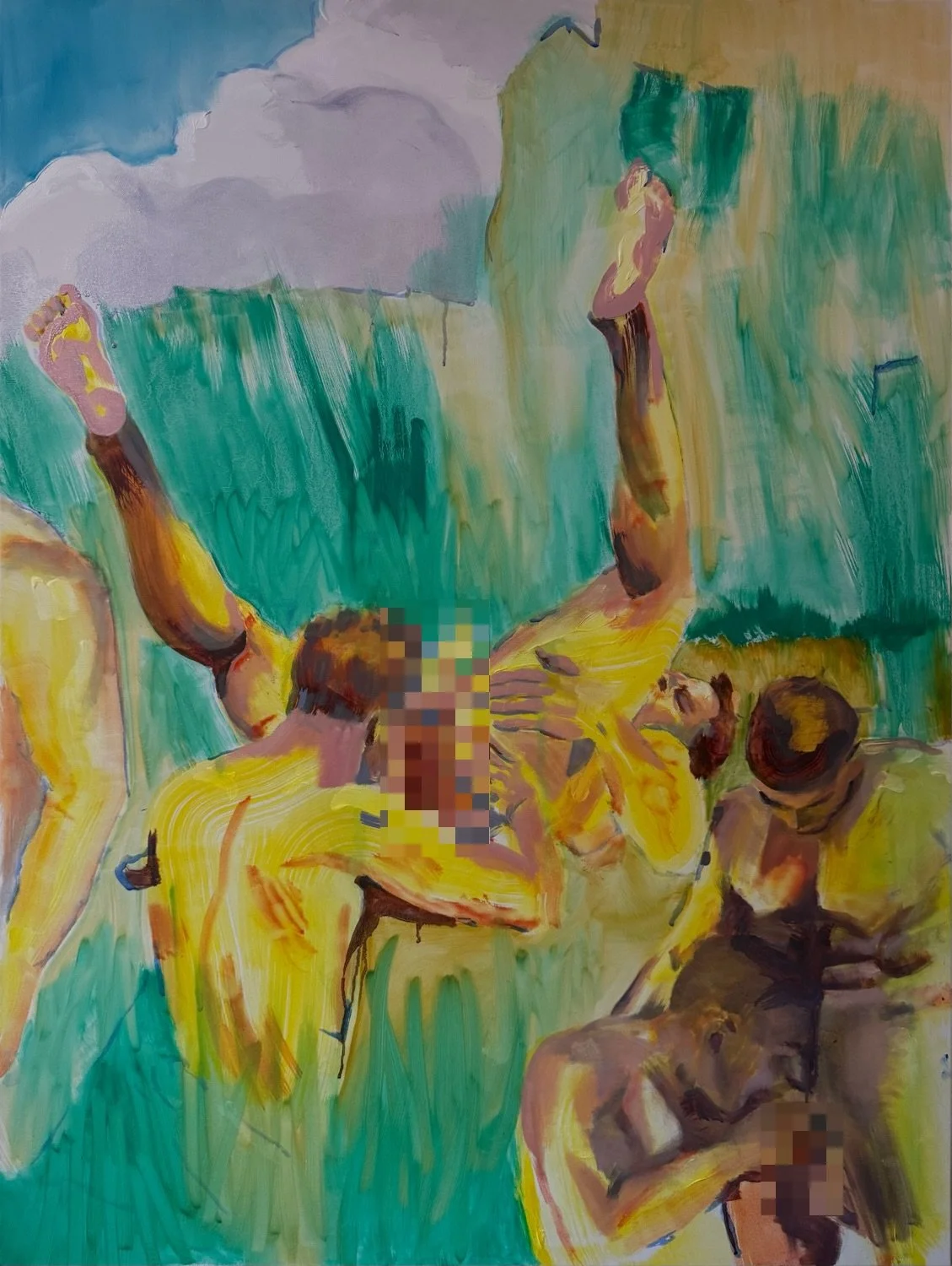 Second study for a new large painting (pixelated for Insta censorship), inspired by Michelangelo. What do you think? Please feedback in comments #painter #fineart #oilpainting