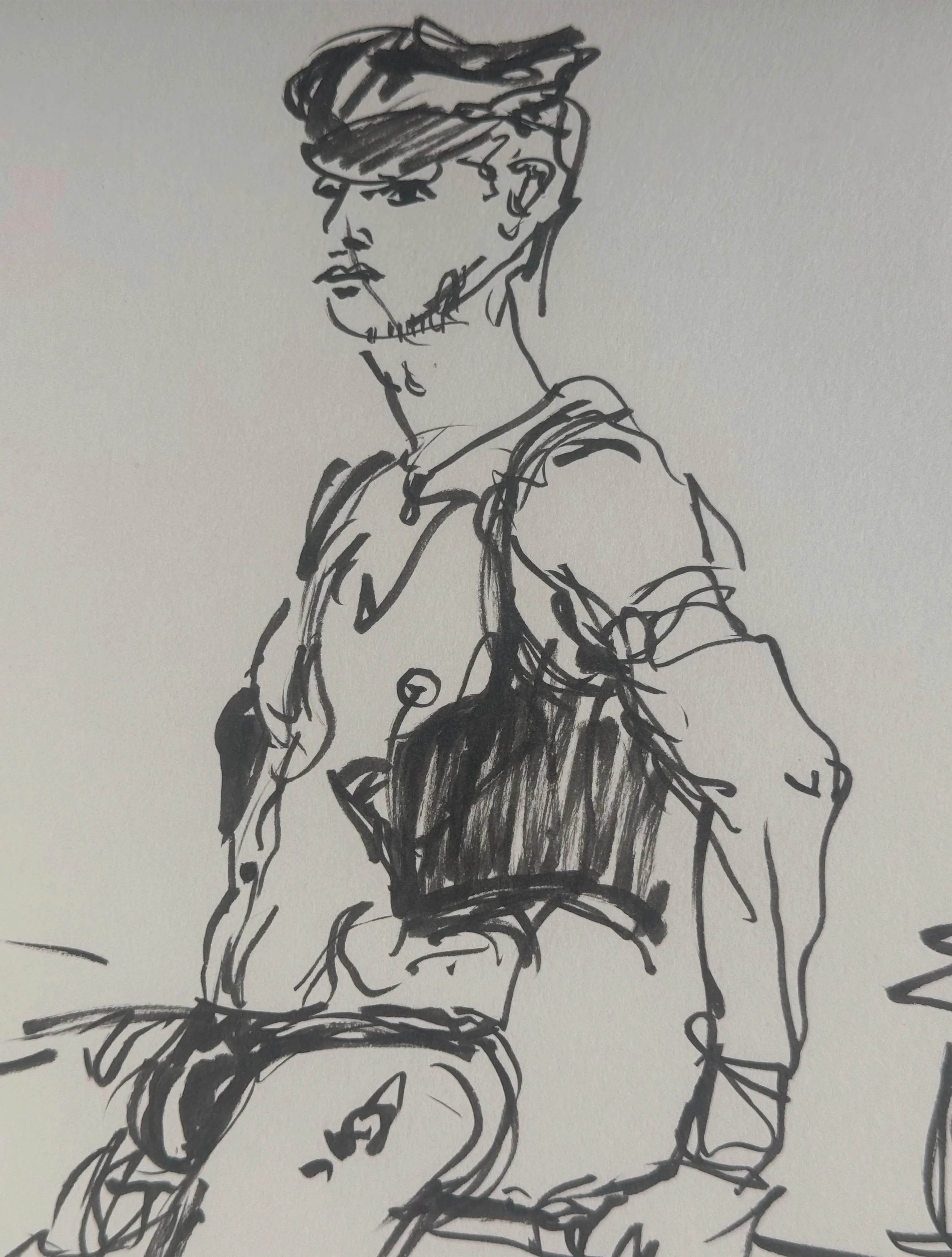 Fetish Life Drawing, in @regulationstore as part of @official_fwl. Thanks to @xtopher_tasman for organising and @jack_thrash for being a great model.
