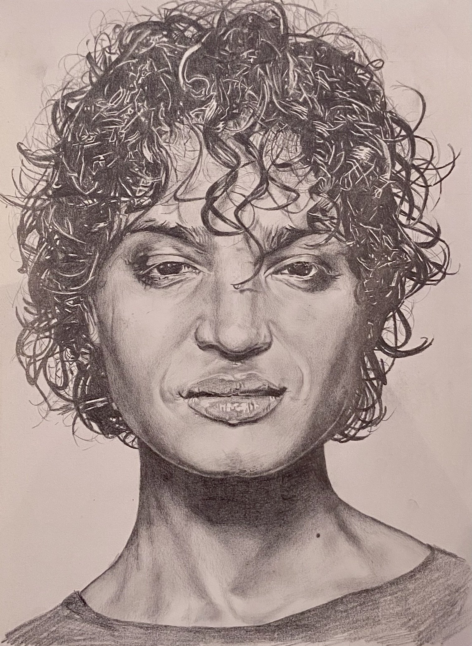 Pencil drawing of Indya Moore