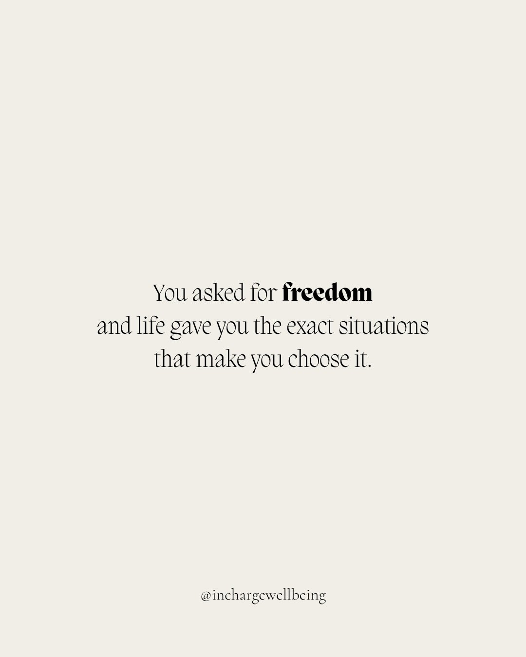You asked for freedom.
Life didn&rsquo;t give it to you &mdash;
it showed you where you&rsquo;re still giving it up.

Not in obvious ways.
In subtle ones.
The ones you can justify.
The ones that look &ldquo;fine&rdquo; from the outside.

But your bod