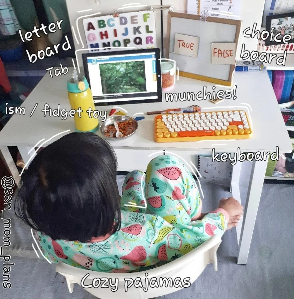 Girl sitting at her study table
