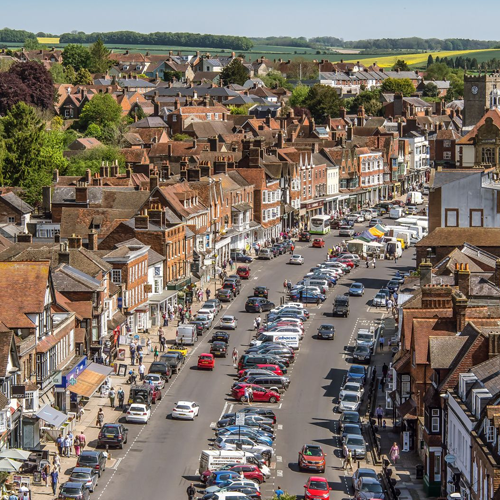 Aerial view of Marlborough High Street