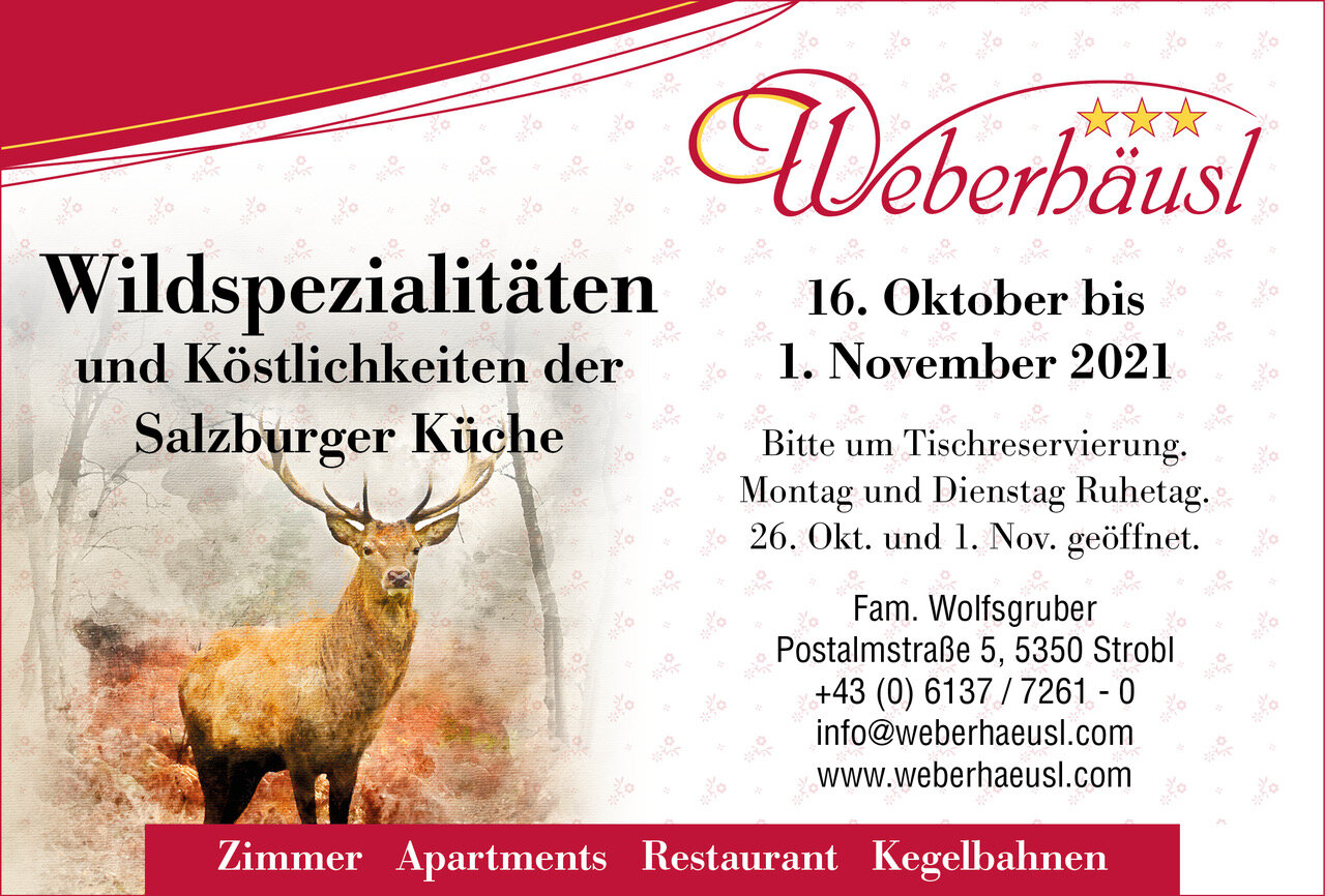Wildspezialitäten und Köstlichkeiten der Salzburger Küche 
