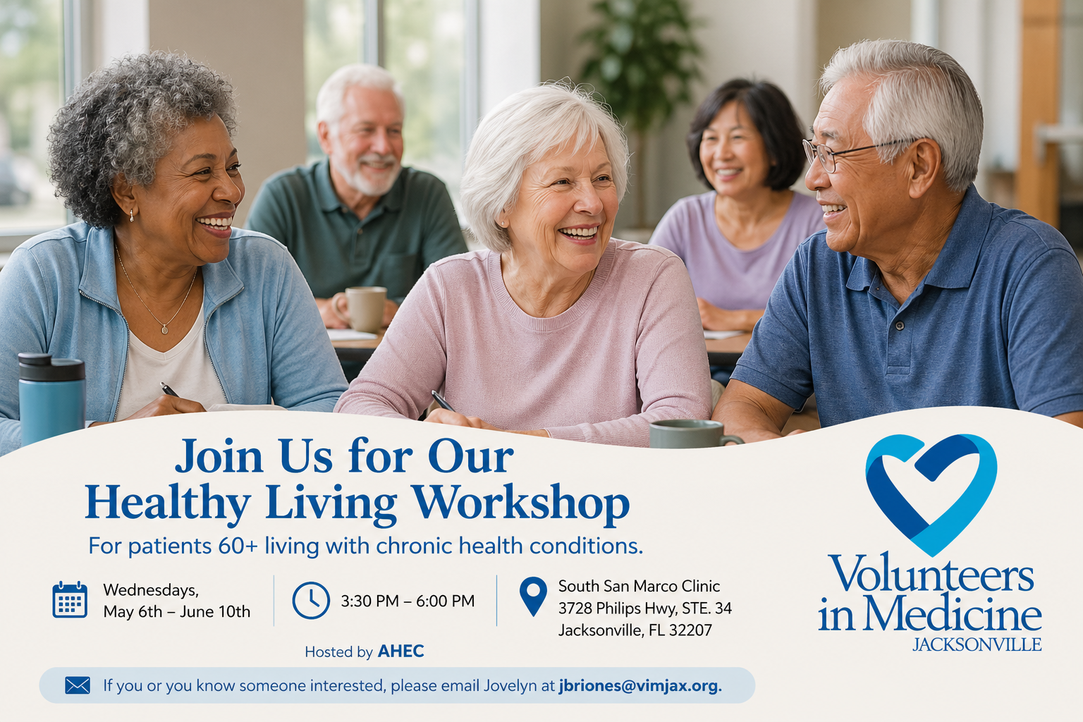 Healthy Living Starts Here: Join Us for Our Healthy Living Workshop Starting May 6th: Living Well with Chronic Conditions (60+)