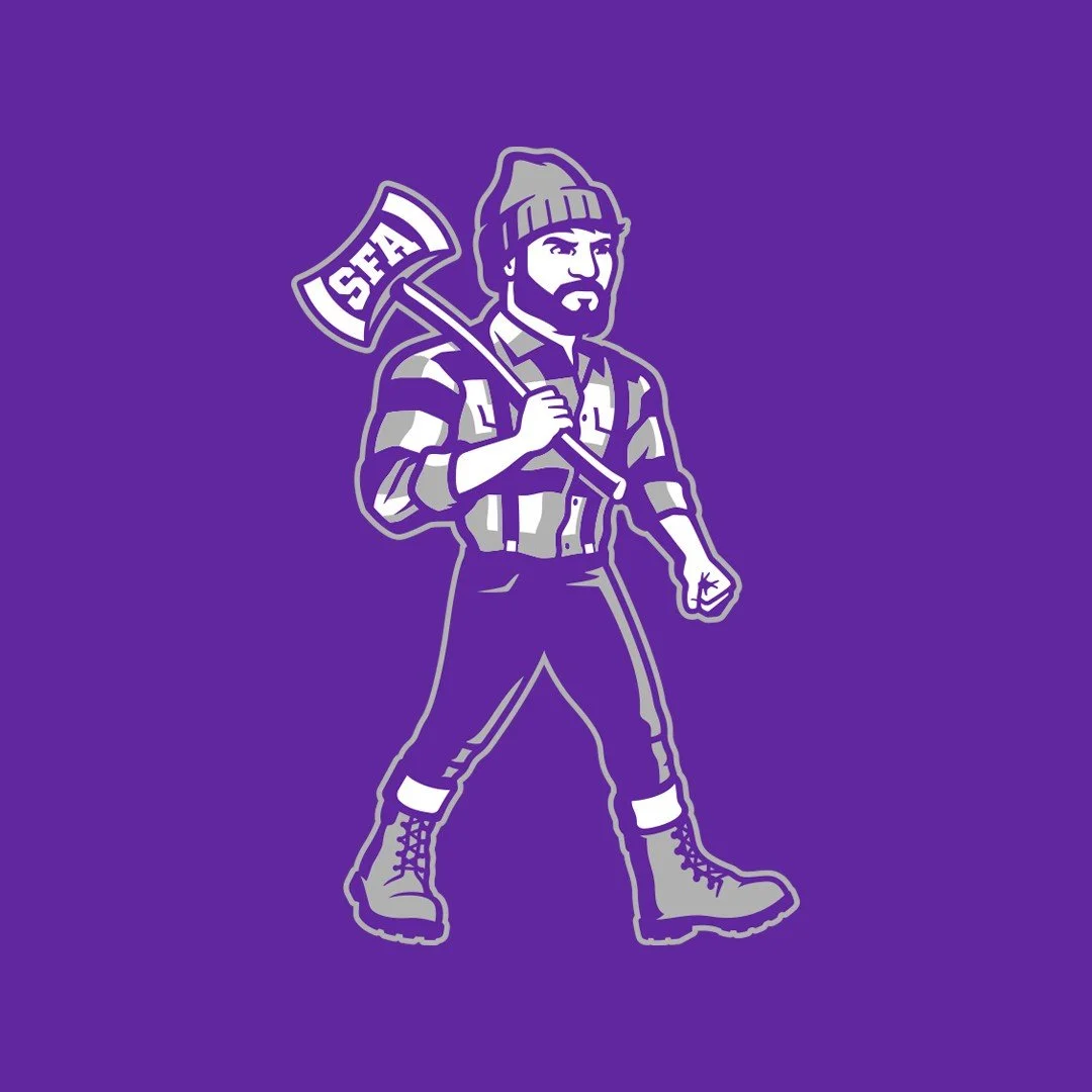New #Lumberjack mascot character for Stephen F. Austin State University. #SFALumberjacks #SportsLogoDesign #Mascot
