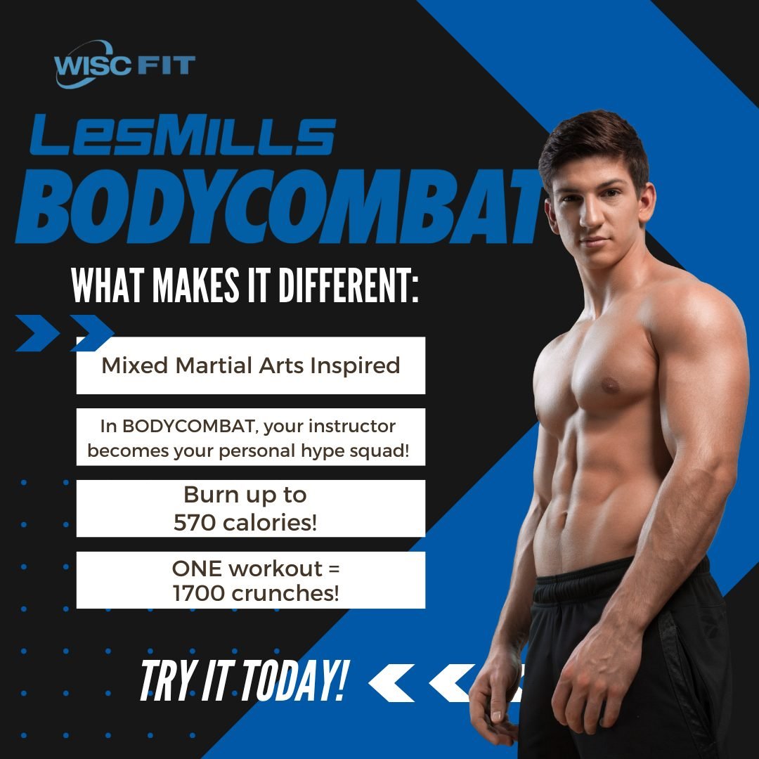 Looking for an amazing calorie-burning, mixed martial arts inspired workout?
How about a workout that torches up to 570 calories in one class?🔥🔥🔥

Yep... We've got you covered in LesMills BodyCombat!

Come try a class and see for yourself: https:/