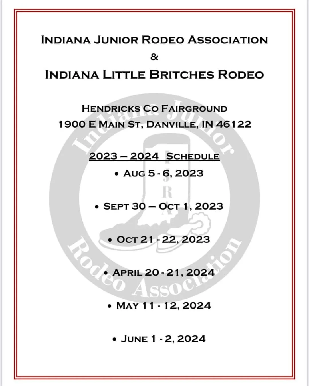 Southern Indiana Junior Rodeo Indiana Junior Rodeo Association