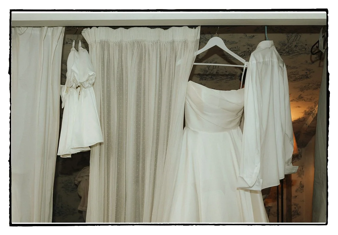 Bridal's wedding dress details for Stephine Aaron's wedding at Larkspur Lodge Cheshire