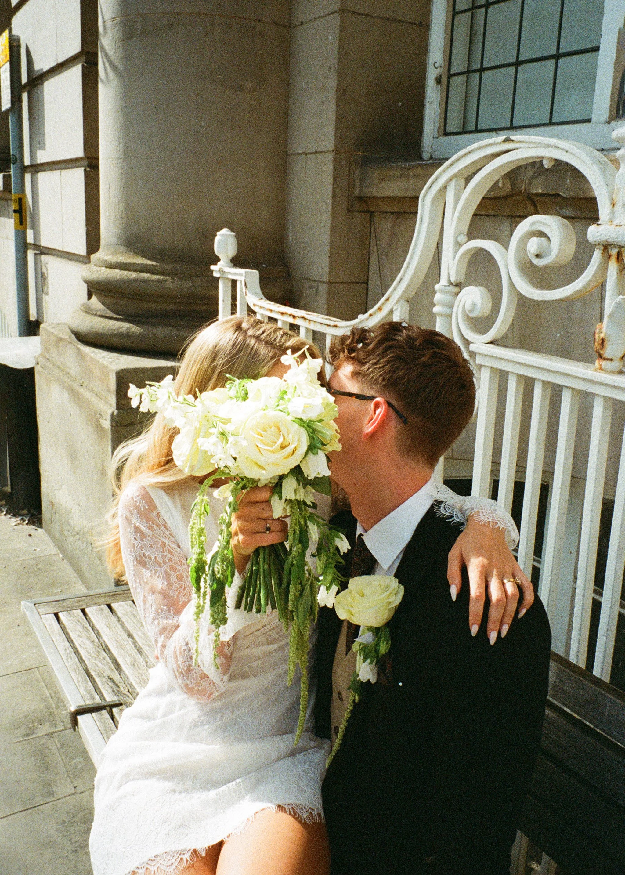 Couple portrait for Lucy Oliver's Ceremony at Crewe registry office Cheshire