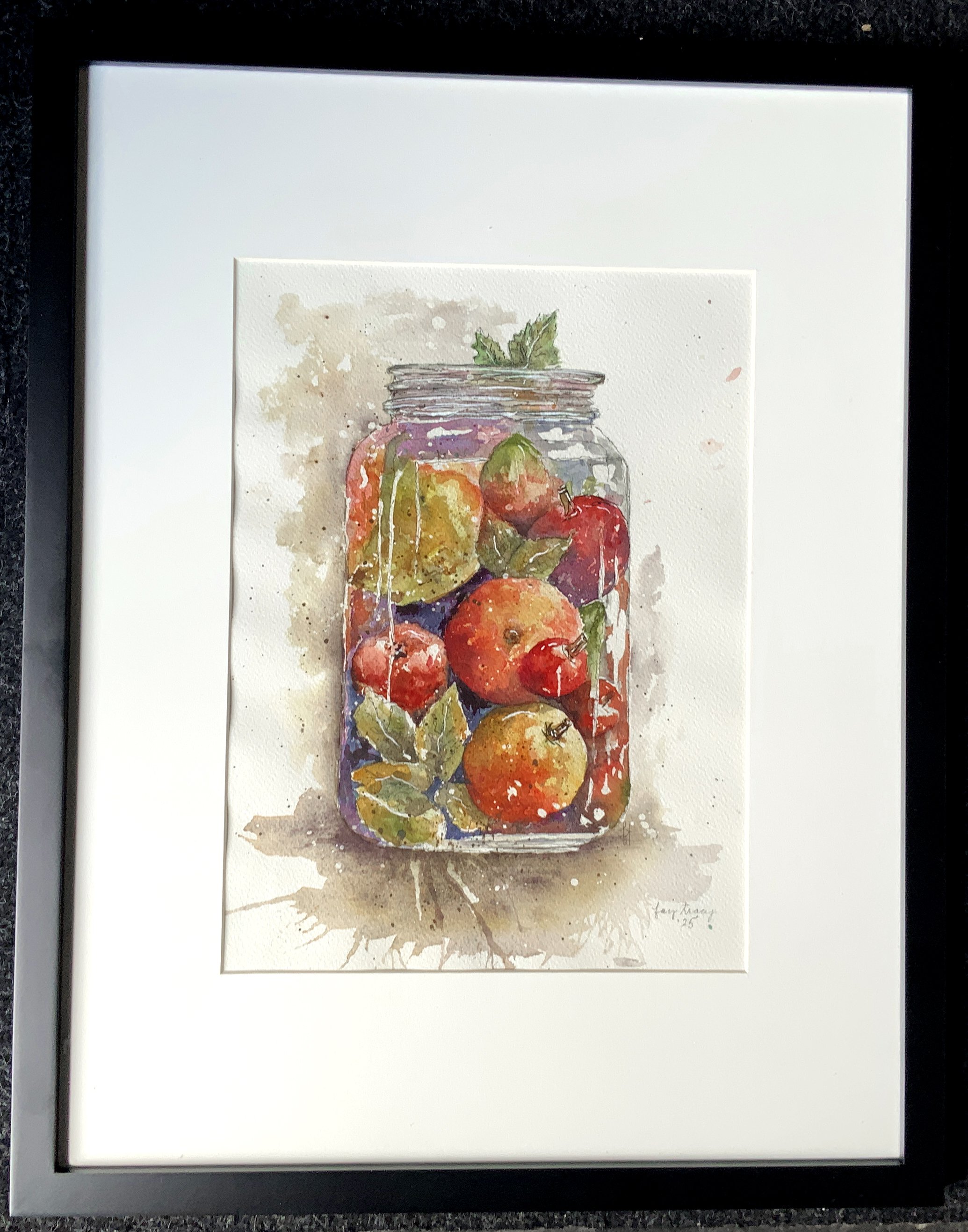 Watercolor print free hand by Fay Tracy