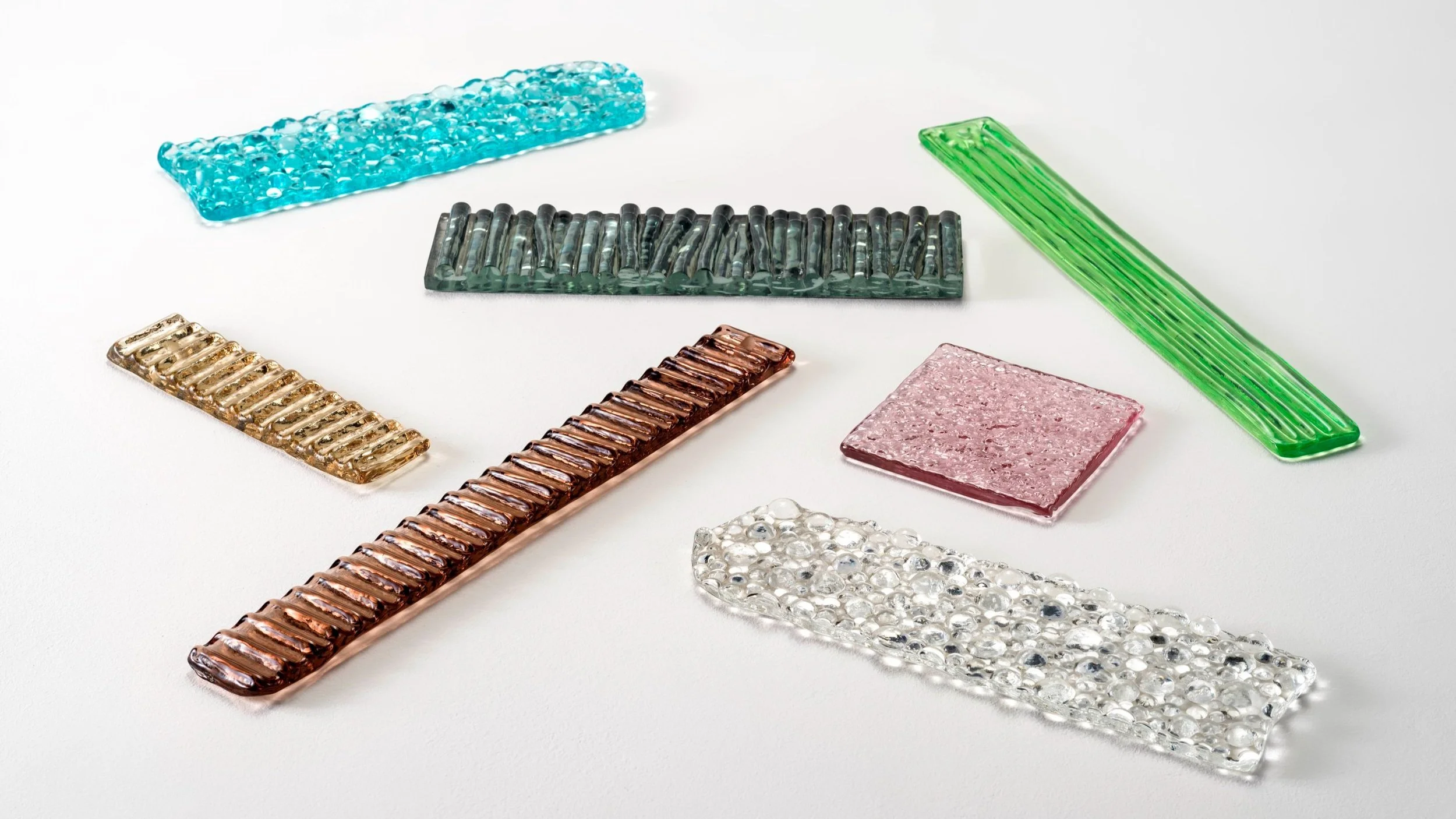 Cast Glass cubes with various sizes and colours