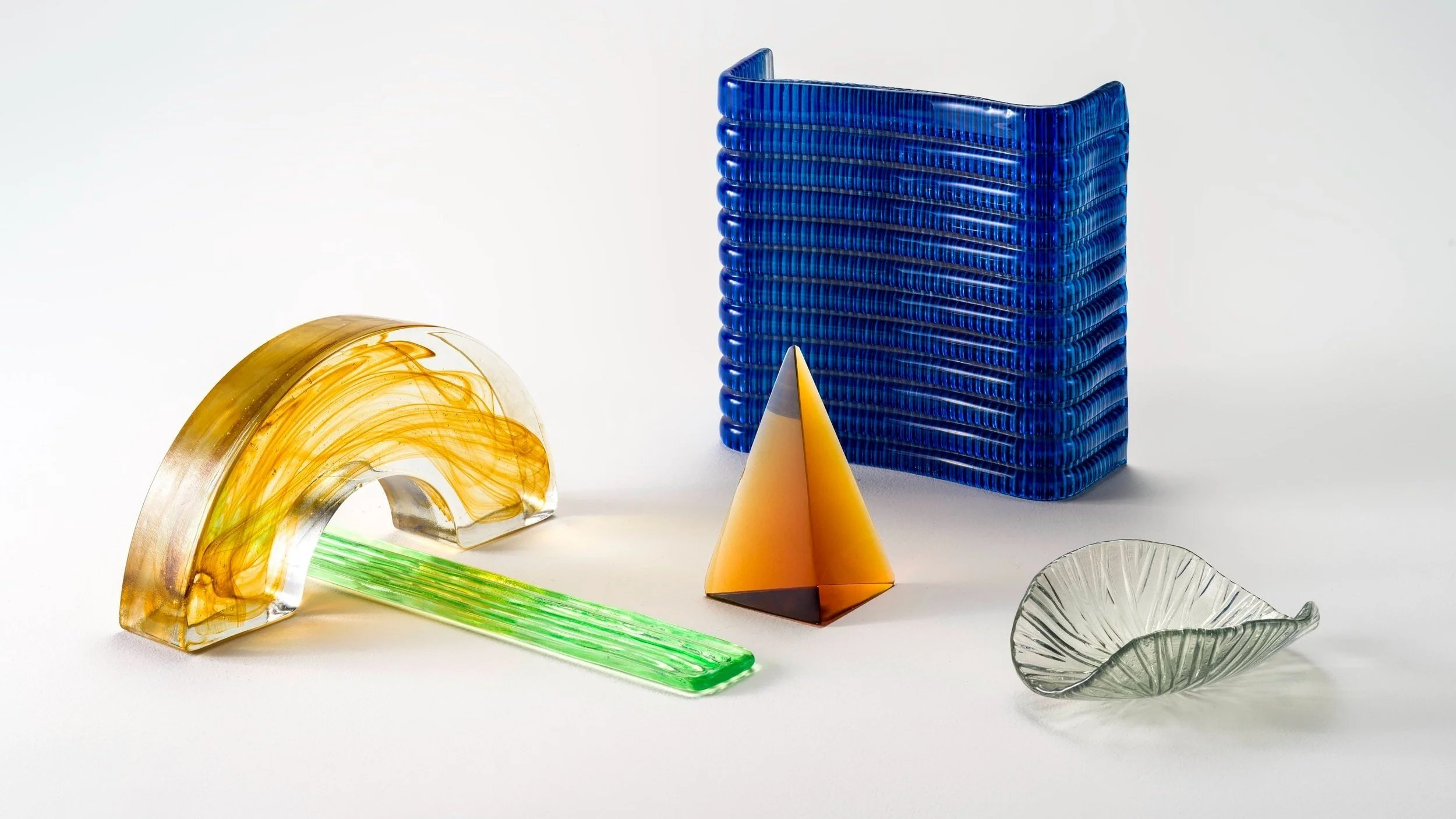 Cast Glass cubes with various sizes and colours