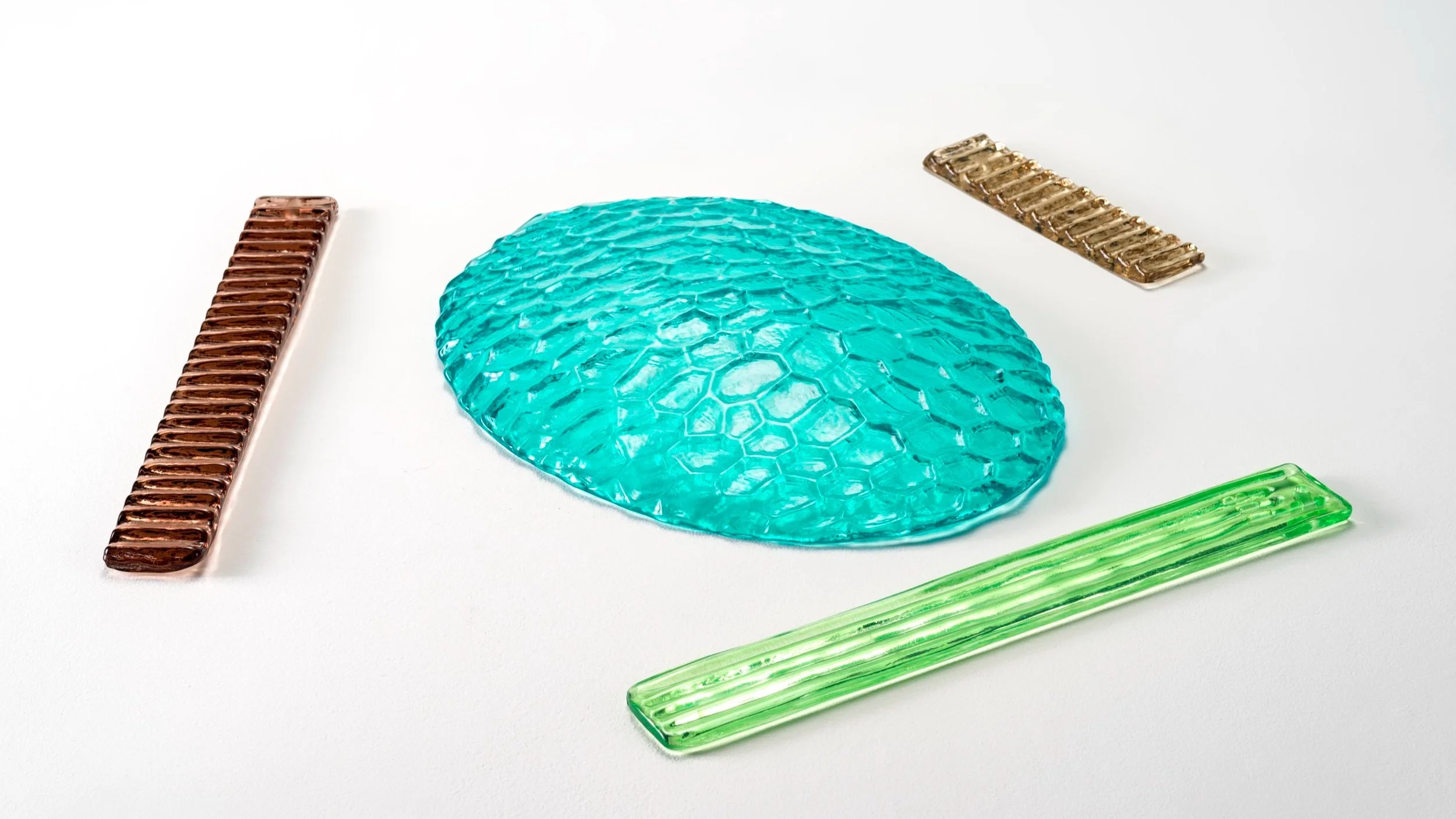 Cast Glass cubes with various sizes and colours