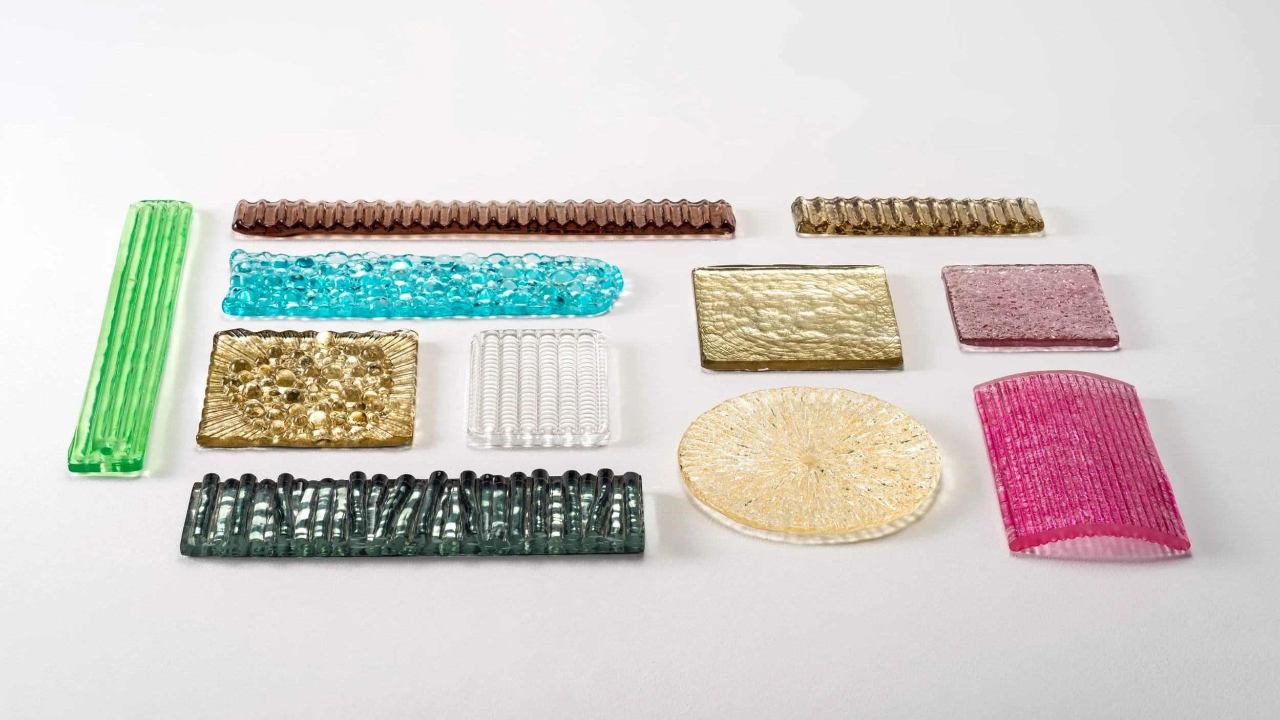 Cast Glass cubes with various sizes and colours