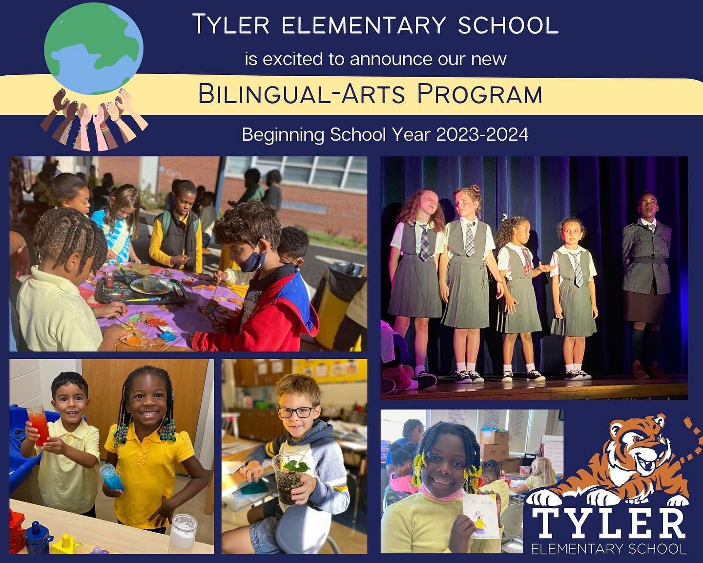 Coming Soon! Our Tyler ES Bilingual-Arts Program launches officially SY23-24! Empowering #bilingual &amp; #creative leaders! 🎨 🎭 🌏 !  @dcpublicschools Find more information on our website tylerelementary.net