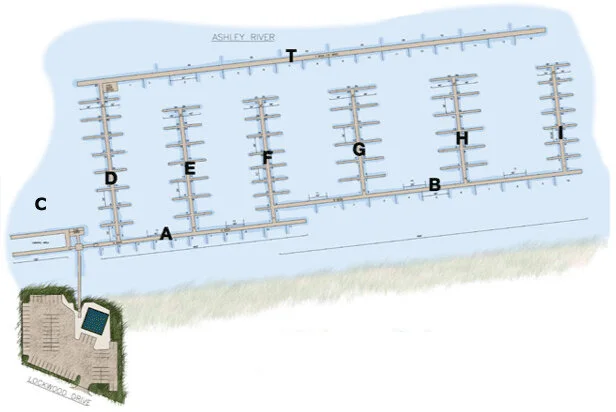 The marina consists of approximately 230 wet slips and is located in historic downtown Charleston. Visit us at slip G1. Free parking is available in the lot.